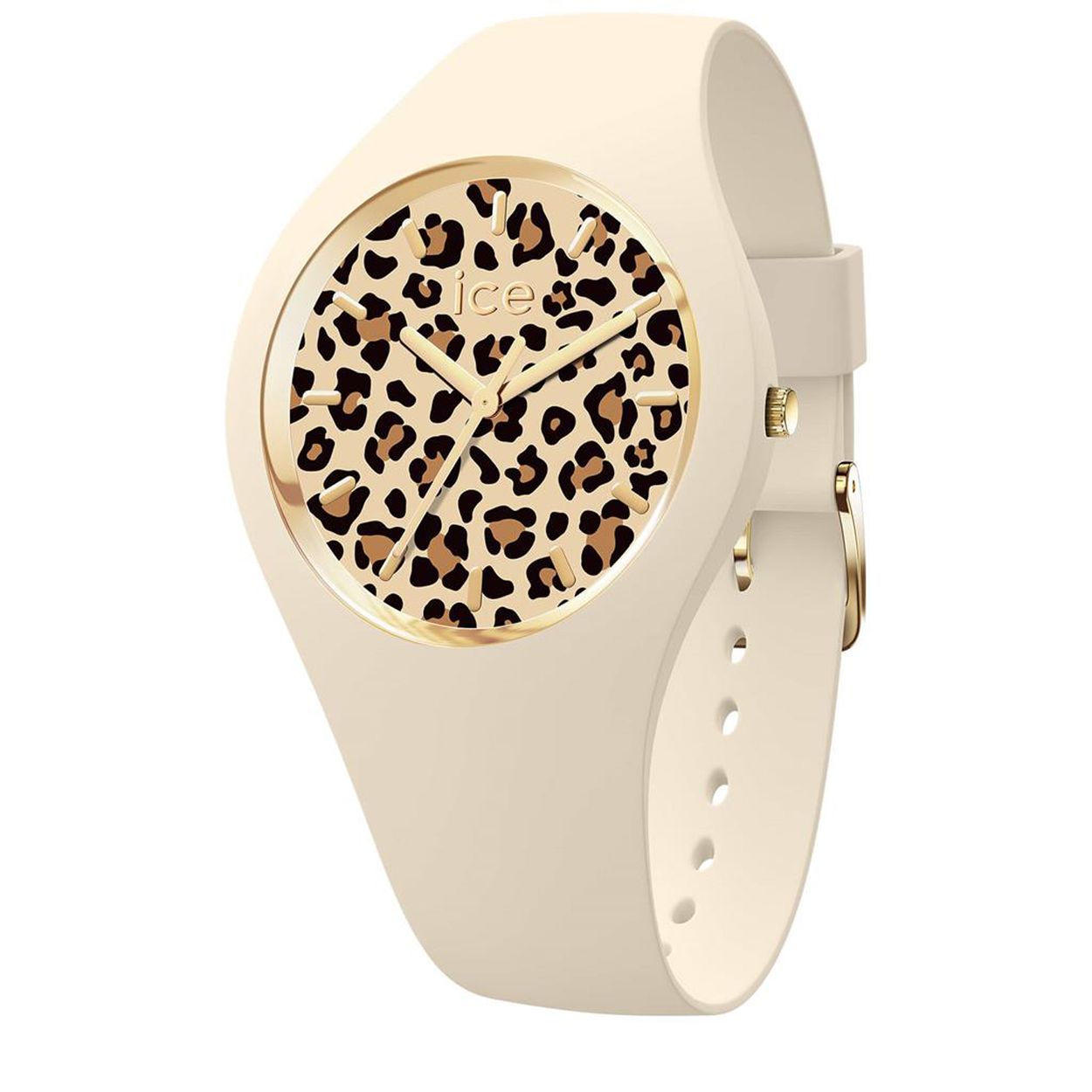 Dit is een dameshorloge van het merk Ice-Watch uit de serie ICE leopard. Met een horlogekast gemaakt van siliconen en een undefined band van siliconen.