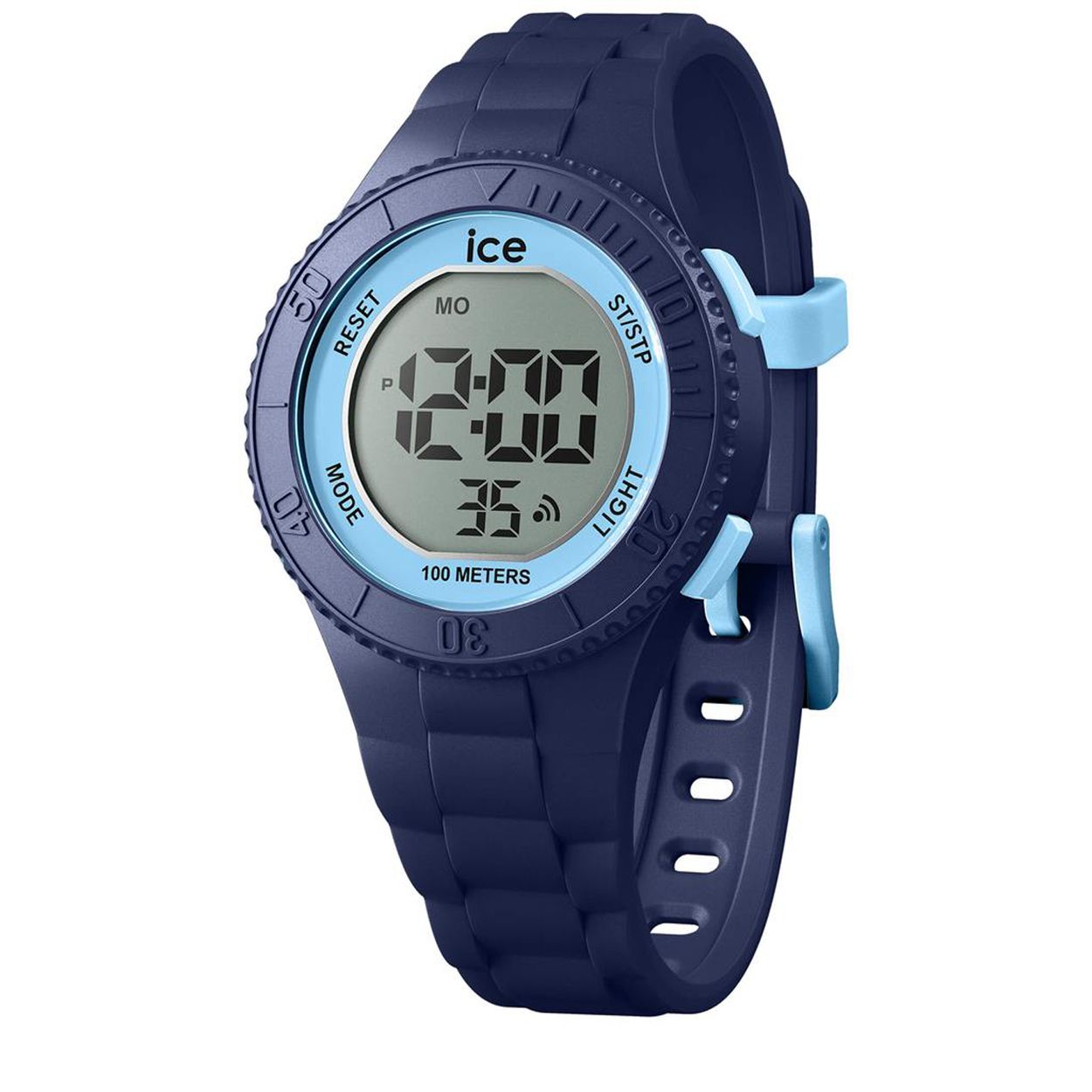 Dit is een horloge van het merk Ice-Watch uit de serie ICE digit. Met een horlogekast gemaakt van kunststof en een blauwe band van kunststof.