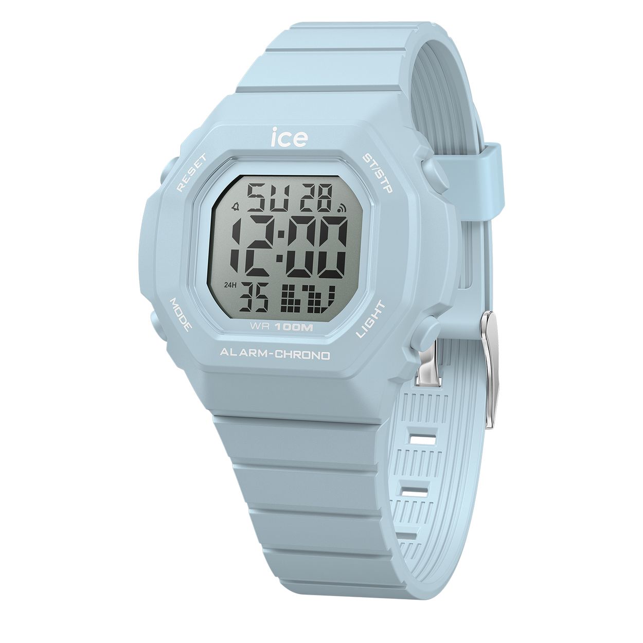 Dit is een horloge van het merk Ice-Watch uit de serie ICE digit ultra. Met een horlogekast gemaakt van kunststof en een blauwe band van siliconen.