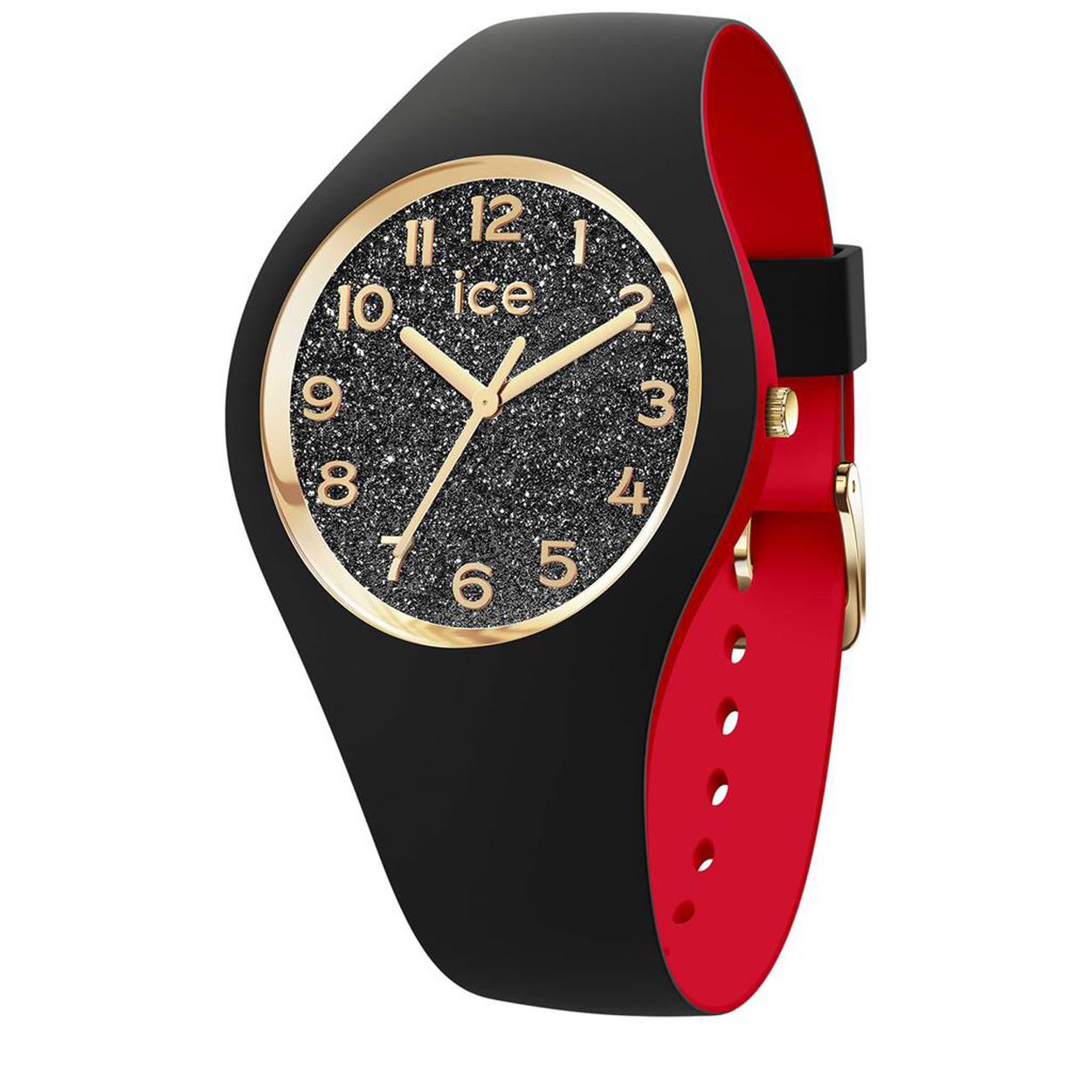Dit is een dameshorloge van het merk Ice-Watch uit de serie ICE loulou. Met een horlogekast gemaakt van siliconen en een zwarte band van siliconen.