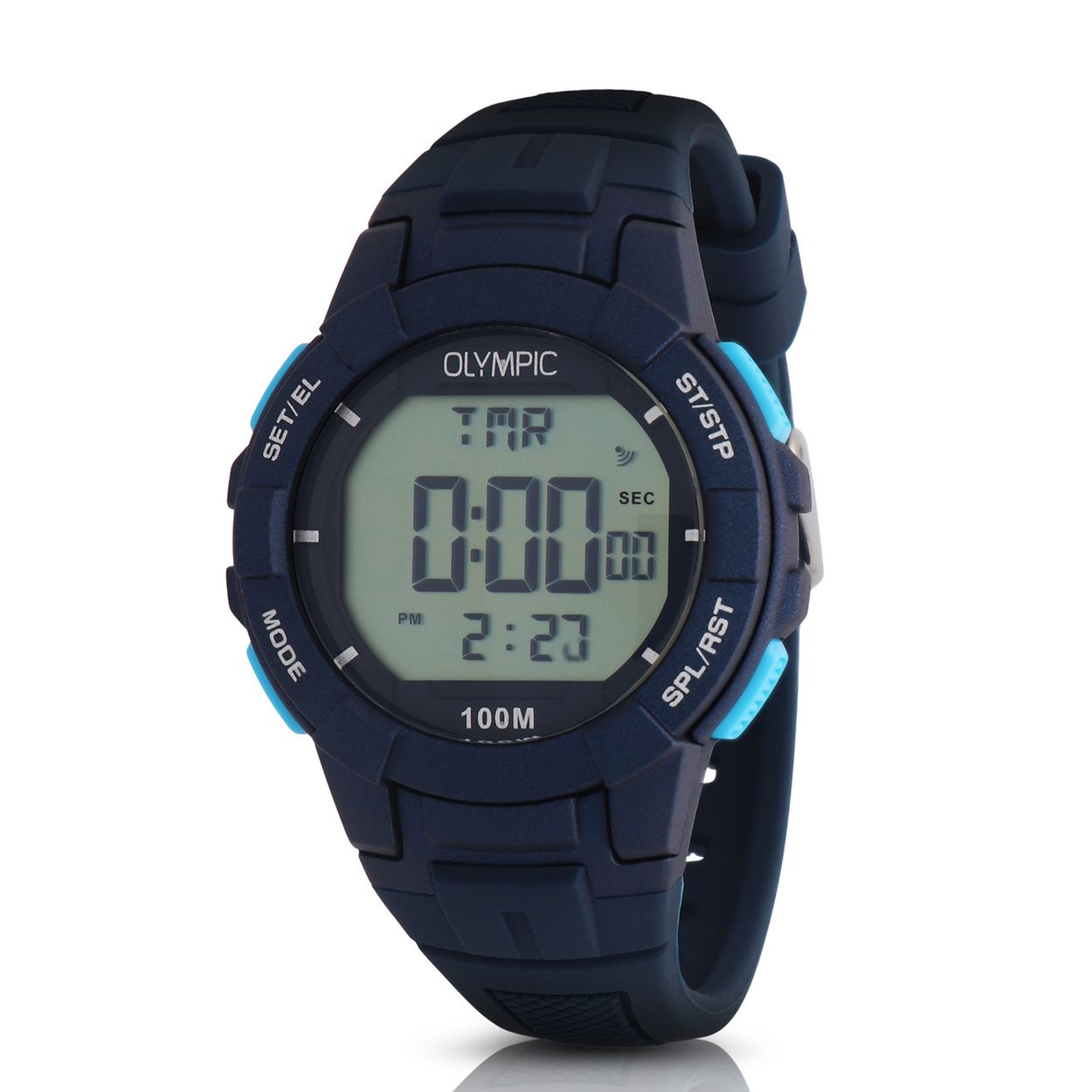Olympic OL45HKR016 Digital Horloge Kids Blw/L Blw 36mm 
Dit unieke Olympic horloge met artikelnummer: OL45HKR016 is een digitaal kinder horloge met een sportieve uitstraling. De kunststof kast heeft 4 drukknoppen waarmee je de verschillende functies kan bedienen. De horloges zijn in verschillende kleur samenstellingen en verschillende grootte te krijgen. Het horloge heeft tijd,- datum,- dag,- aanduiding. Ook heeft het een timer, alarm en stopwatch functie. Dit geeft het horloge vele mogelijkheden. Aan de kast zit een gelijk gekleurde siliconen band met een gespsluiting. Het horloge heeft een mineraalglas, een doorsnee van 36mm en is 10ATM.

Waterdichtheid 10ATM
Dit horloge is bestand tegen water bij het zwemmen en douchen. Dit horloge is niet bestand tegen (grote) waterdruk dus je kunt er niet mee duiken.

Het merk:
Een mooi horloge hoeft niet duur te zijn! Het Nederlandse horlogemerk Olympic levert stoere chronografen, slimline series, digitale uurwerken en elegante dameshorloges. De prijs-kwaliteitverhouding staat bij Olympic hoog in het vaandel met prijzen die uiteenlopen van € 34,95 tot en met € 159,00.

100% Nederlands ontwerp, waterdicht en standaard 3 jaar fabrieksgarantie.

Specificaties:
- Ronde kast Ø 36mm
- Digitaal uurwerk
- Siliconen band
- Blauw
- 10ATM 
- Standaard 3 jaar fabrieksgarantie
- Mineraalglas