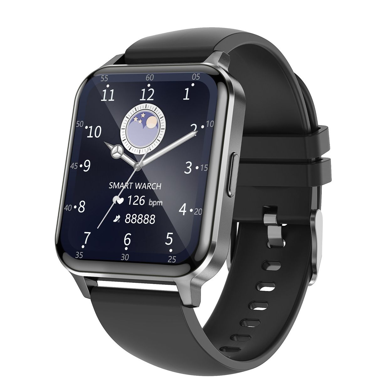SMARTY2.0 SW064A Smartwatch Staal Siliconen 42x36mm
Dit Smarty Smartwatch horloge met nr: SW064A is een stap in de toekomst. De donker zilverkleurige stalen kast heeft een gehard glas. Aan de kast zit een zwarte siliconen band met een gespsluiting. Het rechthoekige horloge heeft een afmeting van 42x36mm en is spatwaterdicht. Deze smartwatch is sportief, stijlvol, maar zeker gebruiksvriendelijk. Om door apps, berichten en tekst te bladeren hoeft je alleen maar op het glas te tikken of de knop te gebruiken. 

Merk:
SMARTY2.0
Smartwatches verbinden je met de wereld. 
SMARTY2.0 biedt een brede keuze aan vormen en functionaliteiten. Een ronde of rechthoekige smartwatch? Eentje voor de smalle pols? Een ladies watch of een kids watch?  SMARTY2.0 heeft het allemaal.
De keuze qua functionaliteiten is onuitputtelijk: bluetooth bellen, stappenteller, hartslag- en bloeddrukmeter,  14 verschillende sporttrackers, menstruatie en ovulatie herinneringen, ingebouwde GPS, vind mijn smartphone en heel veel meer. Maak je eigen keuze.
Iedere SMARTY werkt zowel met iOS als met Android en is moeiteloos via een QR-code te koppelen met iedere mobiele telefoon. Misschien wel dé makkelijkste smartwatch voor iedereen.
SMARTY2.0 staat voor hoge kwaliteit in een betaalbaar prijssegment: € 79 - € 199.

Highlights:
- Geschikt voor Android iOS  
- De Smartwatch heeft Bluetooth call 
- Hoge batterij efficientie
- 24 uur hartritme meting
- Bevat smart music en mini games
- Door de verschillende meters en tellers is het mogelijk om onder andere de hartslag, stappen, snelheid, slaap, luchtdruk, stress, hoogte- en diepte te meten
- D.m.v. de ingebouwde GPS, is het mogelijk om offline te navigeren en achteraf je route terug te kijken (zonder dat de telefoon in de buurt is)
- Stof,- Waterdichtheid: IP68