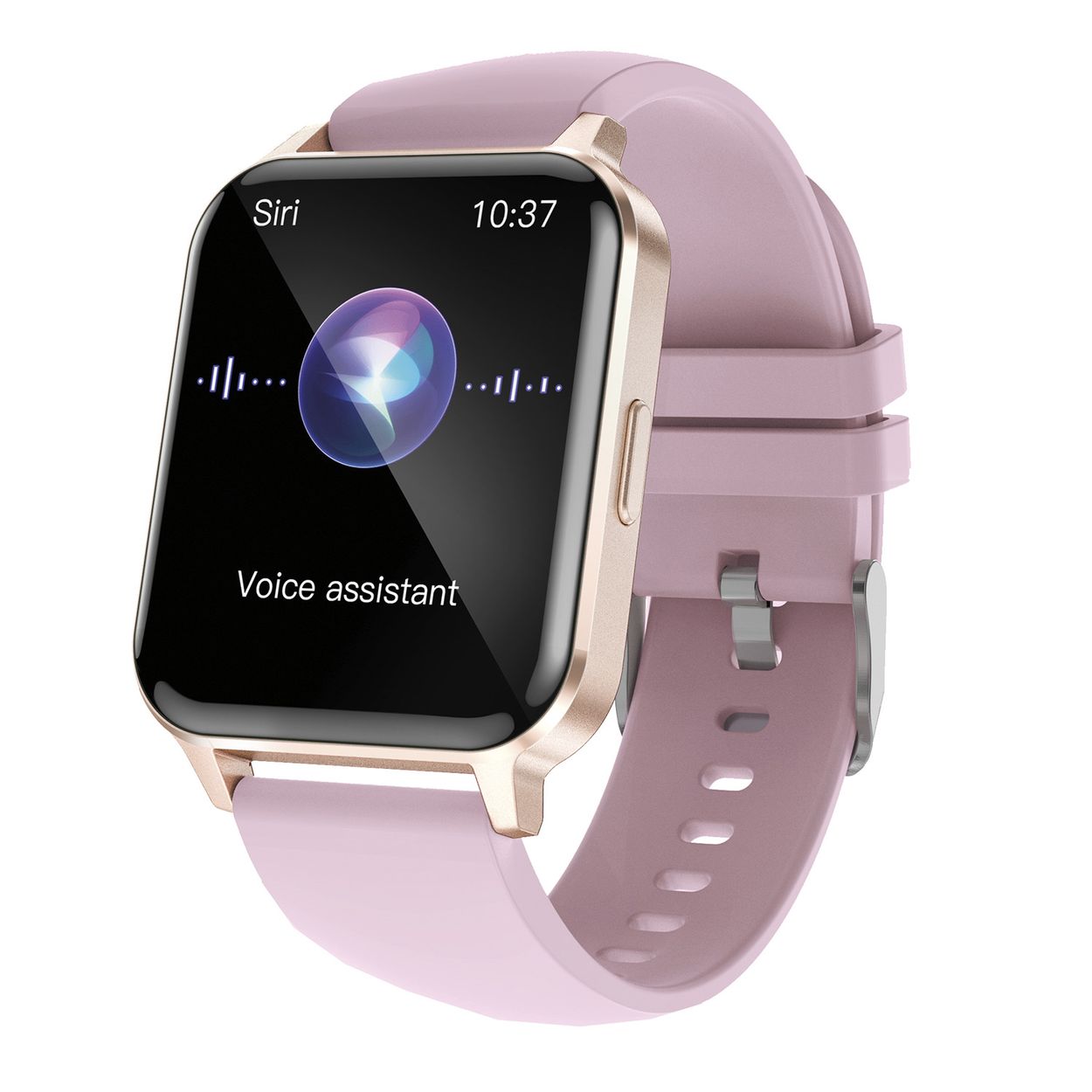 SMARTY2.0 SW064D Smartwatch Staal Siliconen 42x36mm
Dit Smarty Smartwatch horloge met nr: SW064D is een stap in de toekomst. De goudkleurige stalen kast heeft een gehard glas. Aan de kast zit een roze siliconen band met een gespsluiting. Het rechthoekige horloge heeft een afmeting van 42x36mm en is spatwaterdicht. Deze smartwatch is sportief, stijlvol, maar zeker gebruiksvriendelijk. Om door apps, berichten en tekst te bladeren hoeft je alleen maar op het glas te tikken of de knop te gebruiken. 

Merk:
SMARTY2.0
Smartwatches verbinden je met de wereld. 
SMARTY2.0 biedt een brede keuze aan vormen en functionaliteiten. Een ronde of rechthoekige smartwatch? Eentje voor de smalle pols? Een ladies watch of een kids watch?  SMARTY2.0 heeft het allemaal.
De keuze qua functionaliteiten is onuitputtelijk: bluetooth bellen, stappenteller, hartslag- en bloeddrukmeter,  14 verschillende sporttrackers, menstruatie en ovulatie herinneringen, ingebouwde GPS, vind mijn smartphone en heel veel meer. Maak je eigen keuze.
Iedere SMARTY werkt zowel met iOS als met Android en is moeiteloos via een QR-code te koppelen met iedere mobiele telefoon. Misschien wel dÃ© makkelijkste smartwatch voor iedereen.
SMARTY2.0 staat voor hoge kwaliteit in een betaalbaar prijssegment: â¬ 79 - â¬ 199.

Highlights:
- Geschikt voor Android iOS  
- De Smartwatch heeft Bluetooth call 
- Hoge batterij efficientie
- 24 uur hartritme meting
- Bevat smart music en mini games
- Door de verschillende meters en tellers is het mogelijk om onder andere de hartslag, stappen, snelheid, slaap, luchtdruk, stress, hoogte- en diepte te meten
- D.m.v. de ingebouwde GPS, is het mogelijk om offline te navigeren en achteraf je route terug te kijken (zonder dat de telefoon in de buurt is)
- Stof,- Waterdichtheid: IP68