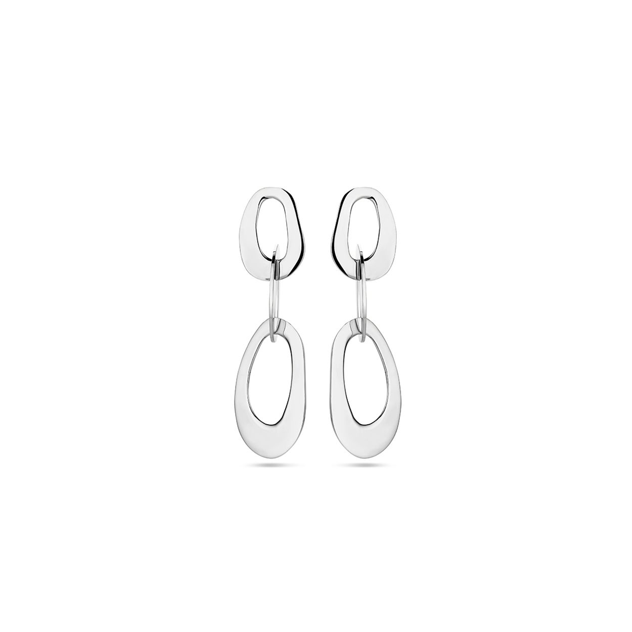 Gerhodineerd 925 zilveren oorhangers met een afmeting van 38.5x11mm.