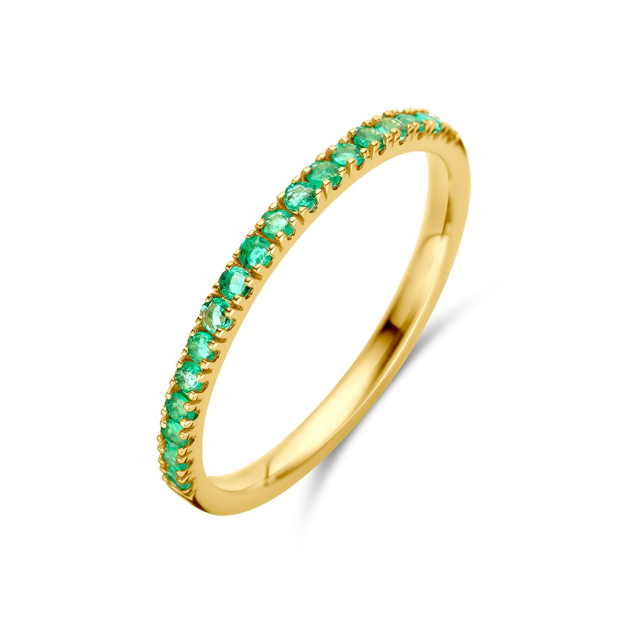 ring met geboortesteen smaragd mei 14K geelgoud