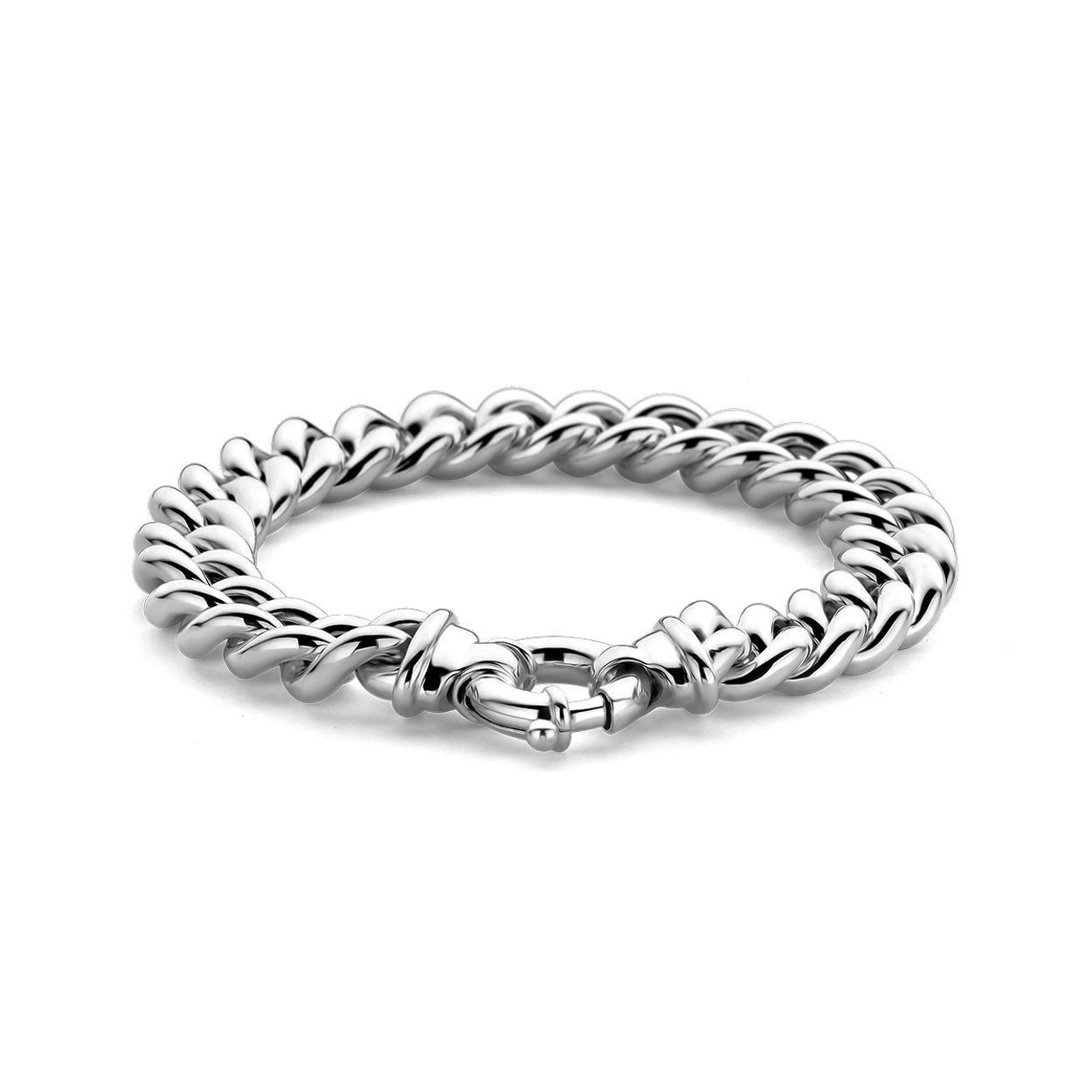 Gerhodineerd 925 zilveren armband met een draaglengte van 19cm. Uitgevoerd met een veerslot.