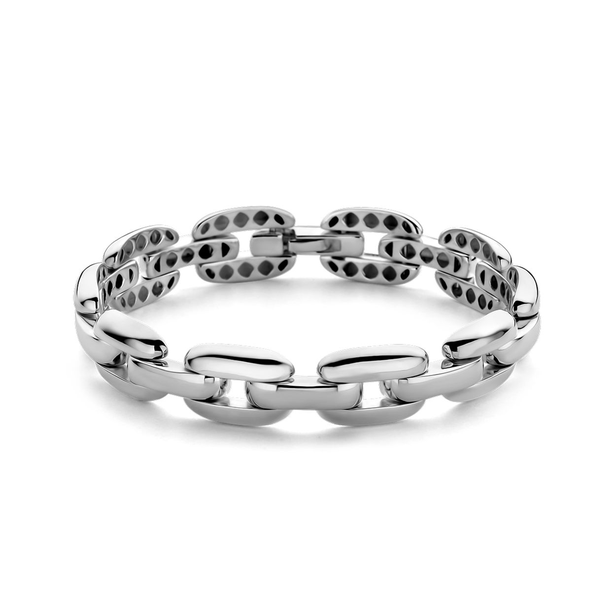 Gerhodineerd 925 zilveren armband met een draaglengte van 19cm. De schakelbreedte is 11.8mm.