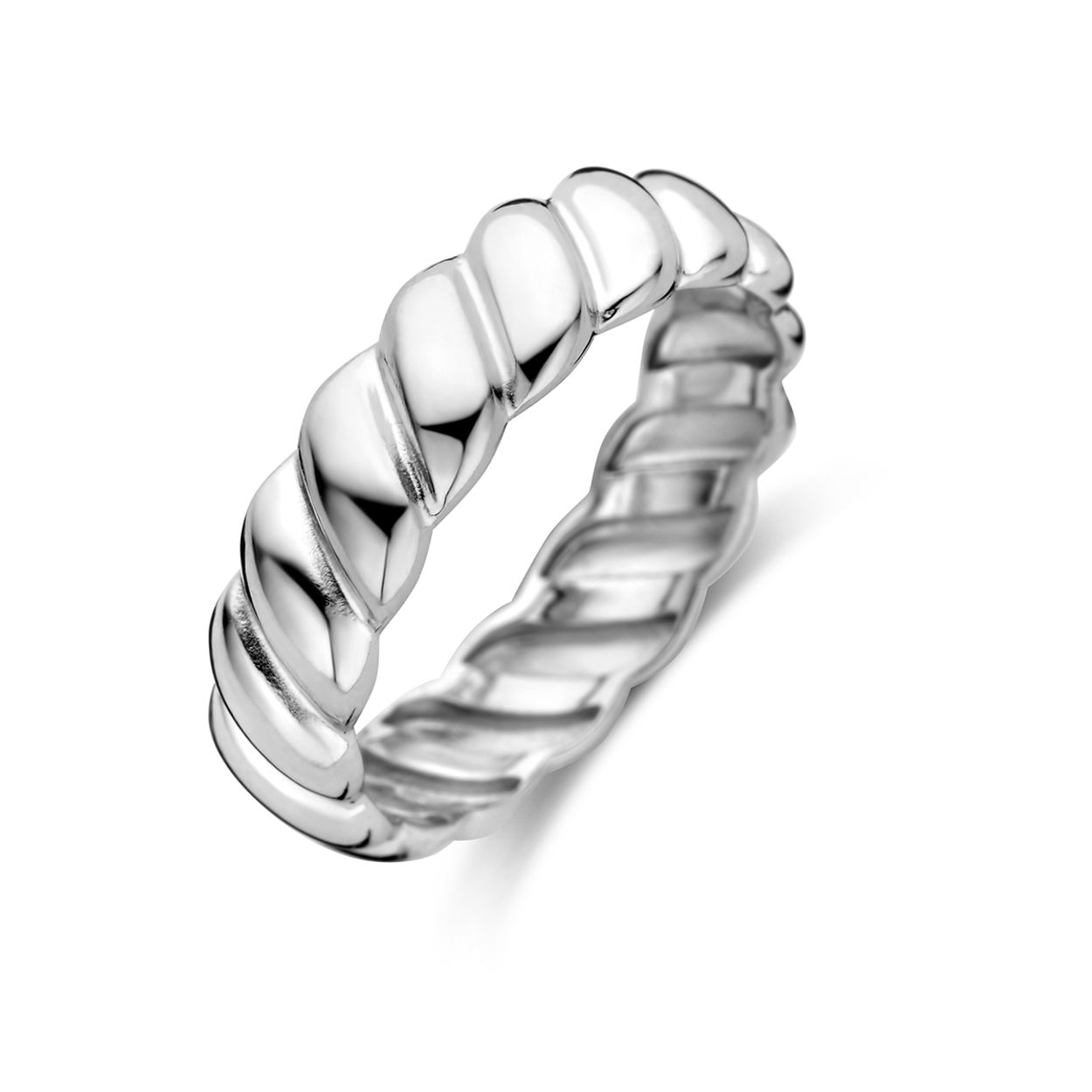 Gerhodineerd 925 zilveren ring met een breedte van 5mm.
