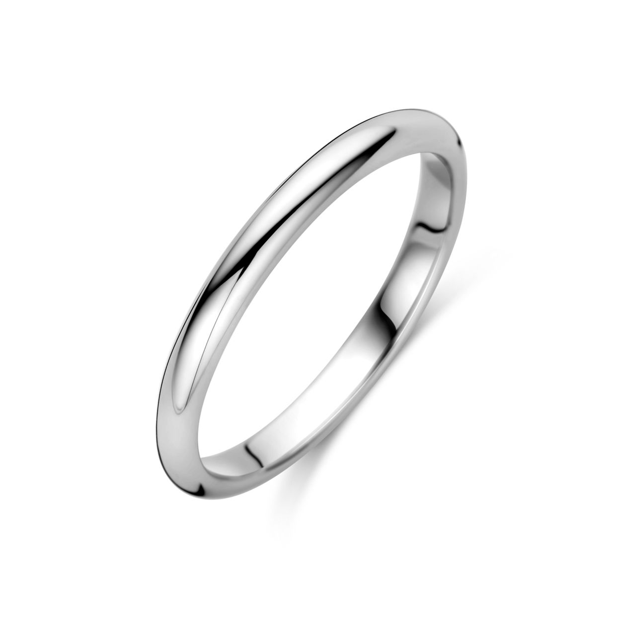 Gerhodineerd 925 ring met een breedte van 2mm.