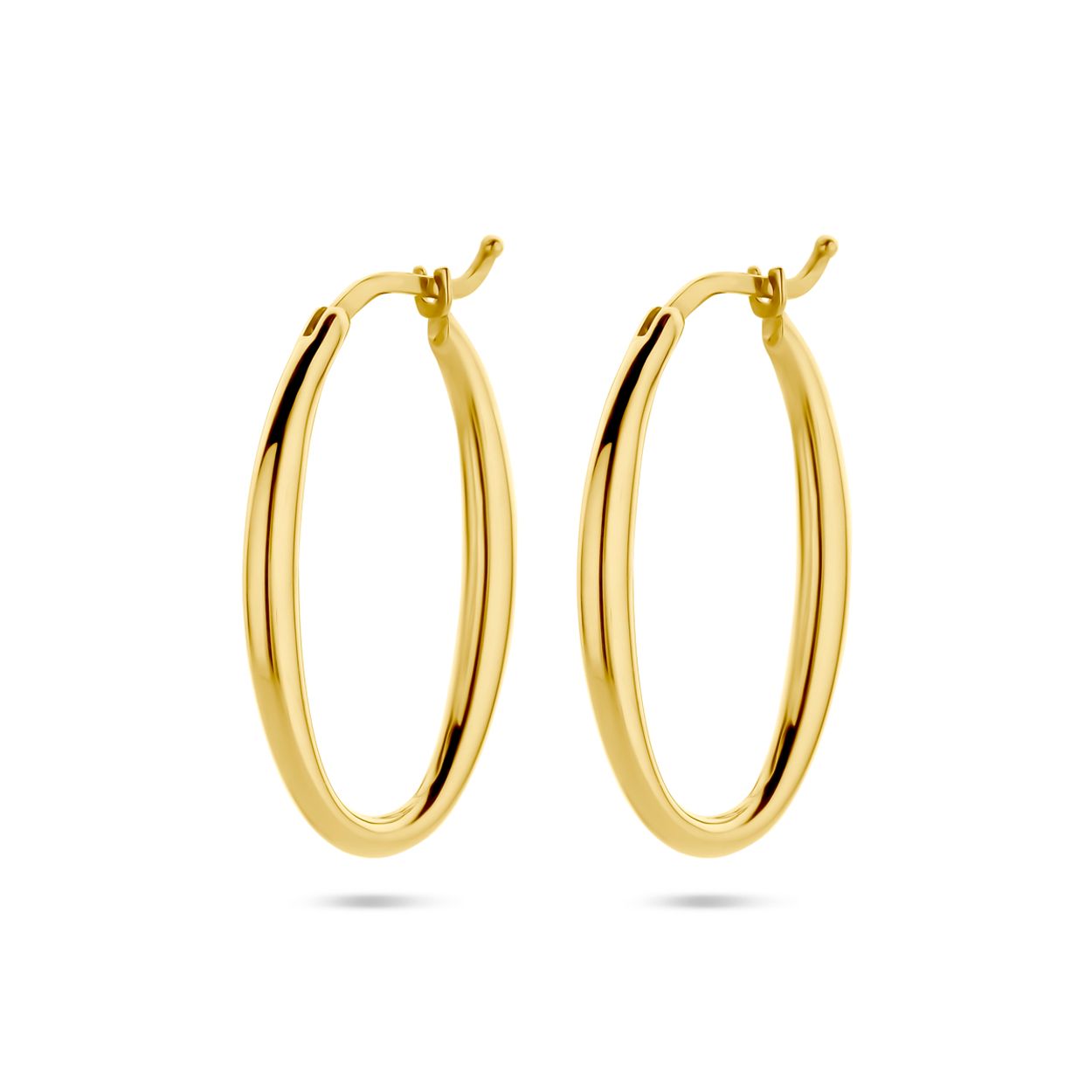 14k Geelgouden oorringen met een afmeting van 28x2.5mm.