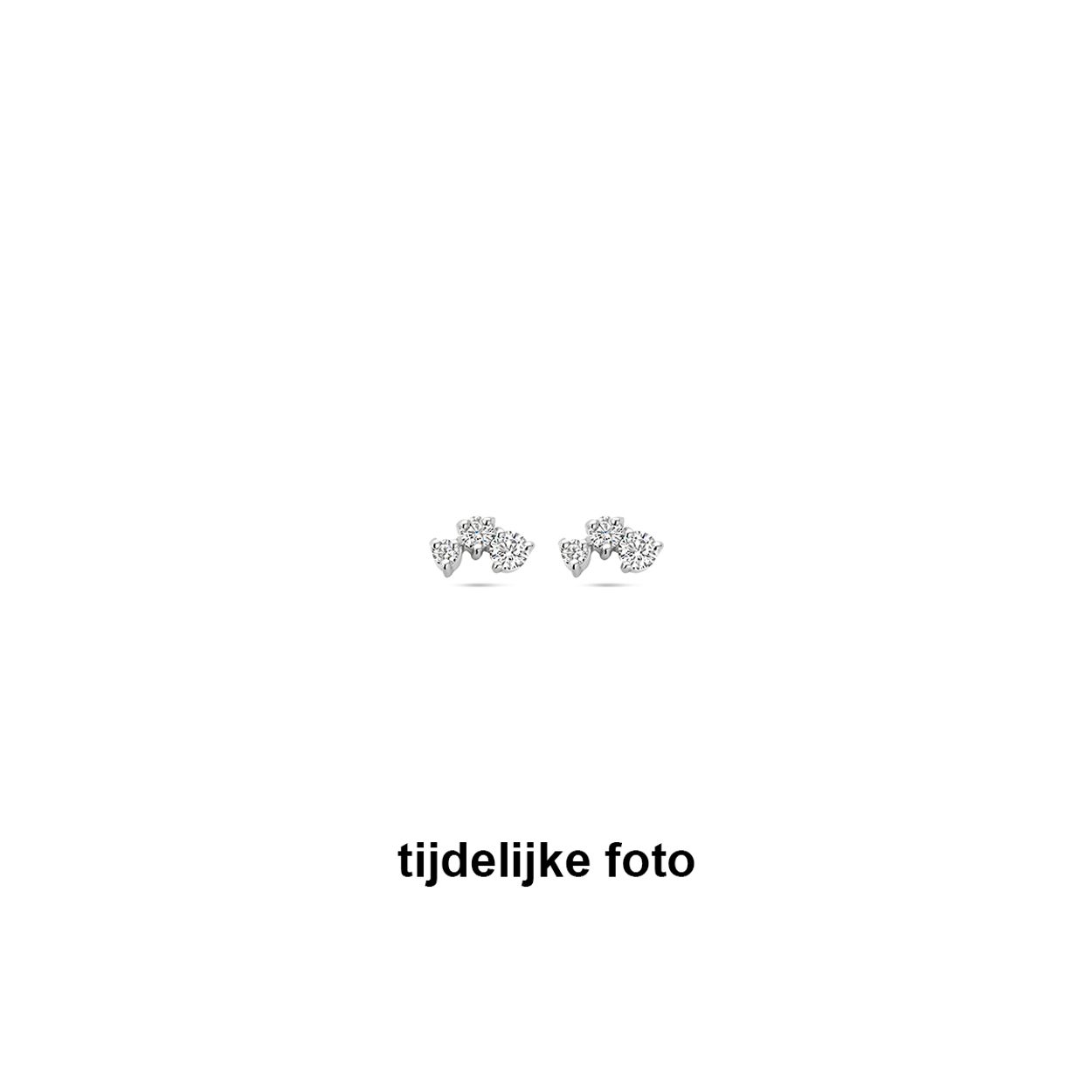 Gerhodineerd 925 zilveren oorknoppen met zirkonia. De oorknoppen hebben een afmeting van 4.5x8mm.