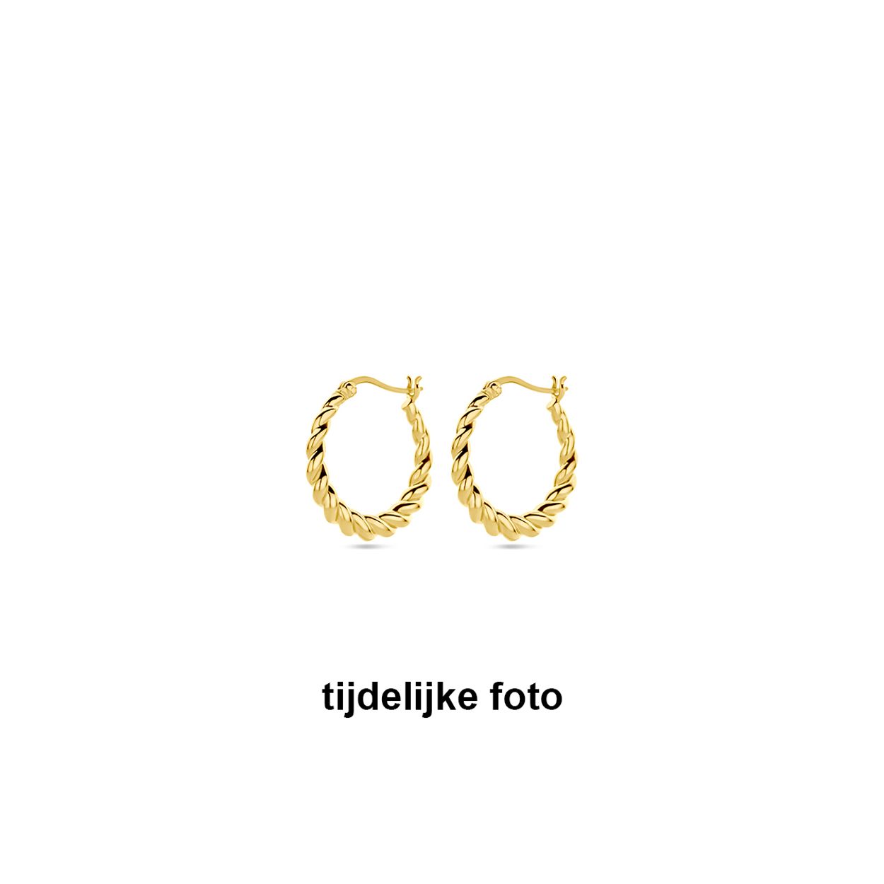Geelgoud op 925 zilveren oorringen. De oorringen hebben een diameter van 24mm. Geen garantie op plating.