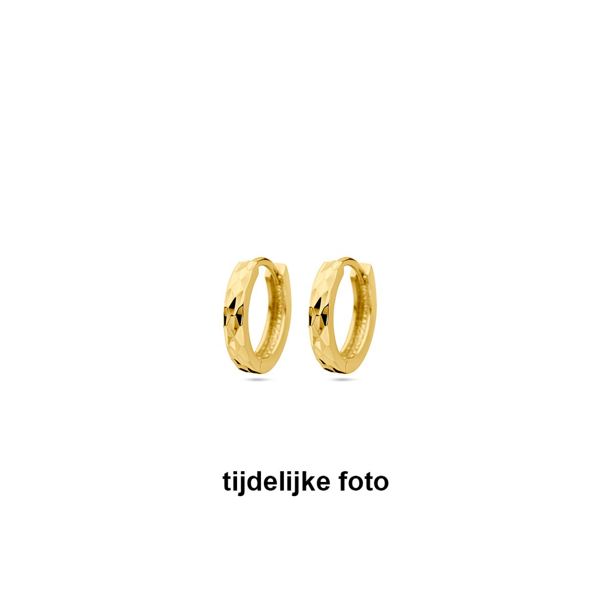 14k Geelgouden klapoorringen met een afmeting van 12x2mm.