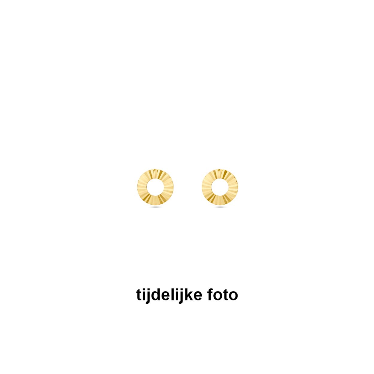 14k Geelgouden oorknoppen in de vorm van een rondje.