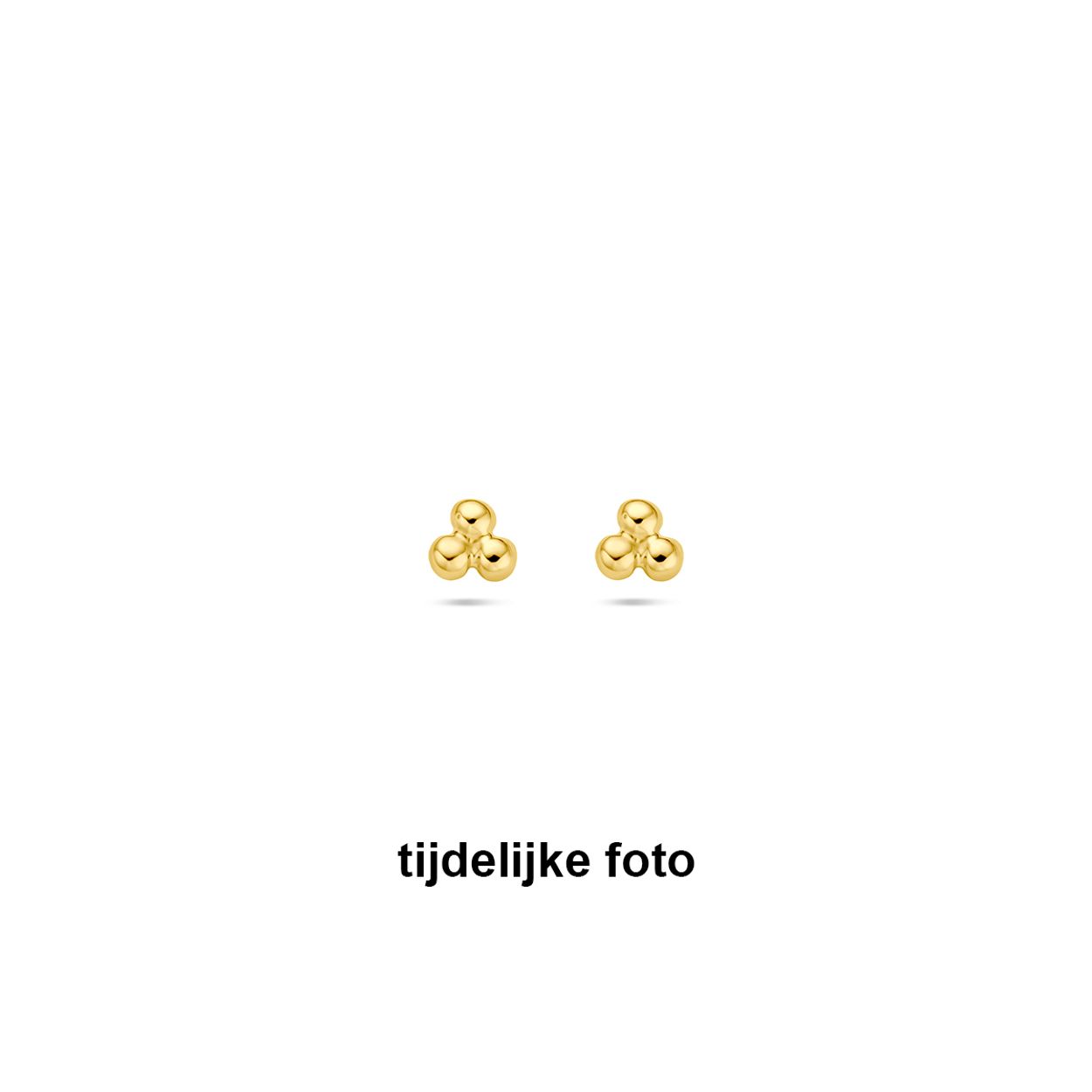 14k Geelgouden oorknoppen met een afmeting van 3.5x3mm.