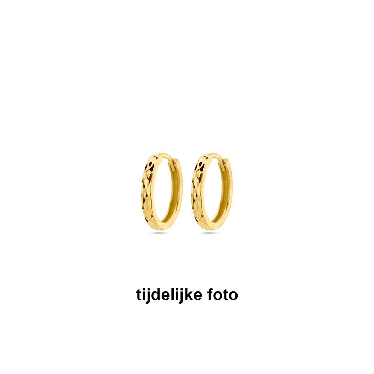 14k Geelgouden klapoorringen met een diameter van 16.5mm.