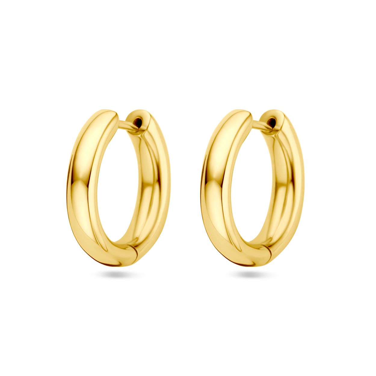 14k Geelgouden klapoorringen met een afmeting van 17.5x4mm.