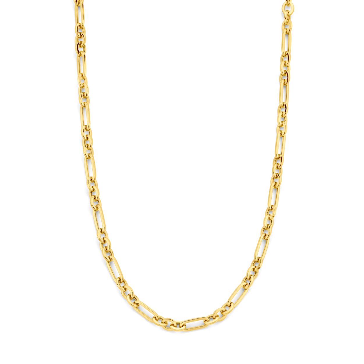 14k Geelgouden collier met een schakelbreedte van 6.5mm en een draaglengte van 46cm. Uitgevoerd met een karabijn sluiting.
