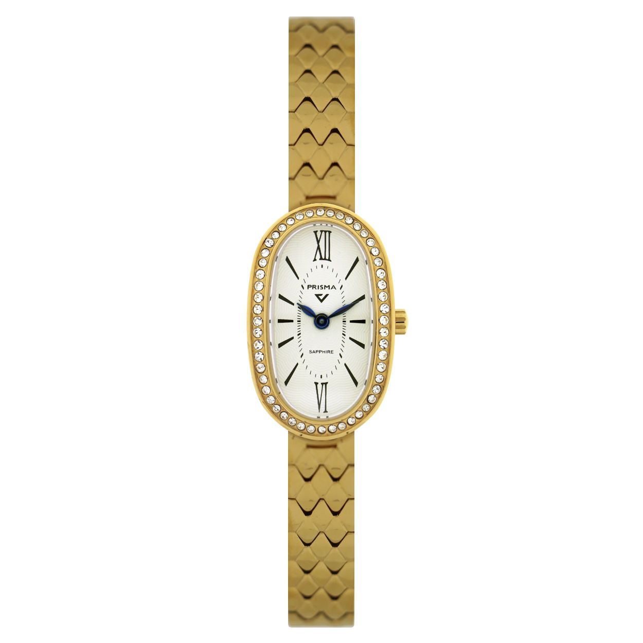 Prisma horloge P2393 dames double edelstaal vintage
- band edelstaal goudkleurig double staal
- wijzerplaat wit met blauwkleurige index en romeinse  cijfers
- Quarts uurwerk
- handige onzichtbare vlinder sluiting- luxueuze uitstraling door romeinse cijfers
- glas is krasvast
- spat waterdicht: handenwassen, regen
- maat kast 19.5 / 31mm (breedte) 6.9mm (dikte)

