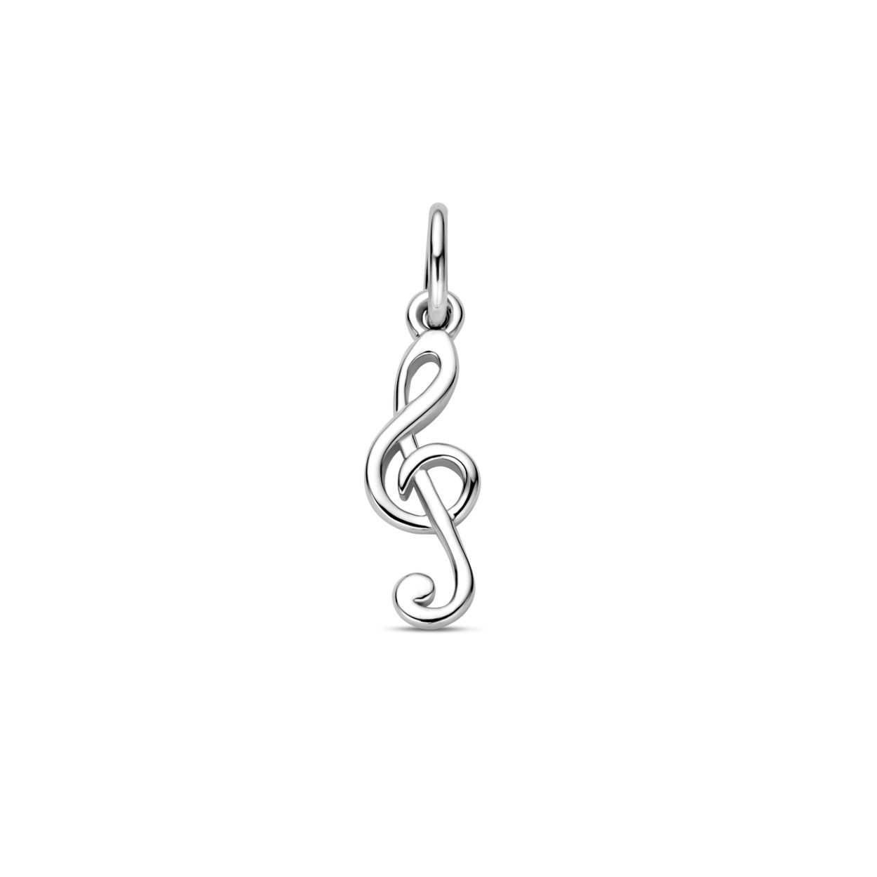 Gerhodineerd 925 zilveren hanger uitgevoerd in de vorm van een muzieknoot. De hanger heeft een totale hoogte van 23mm.