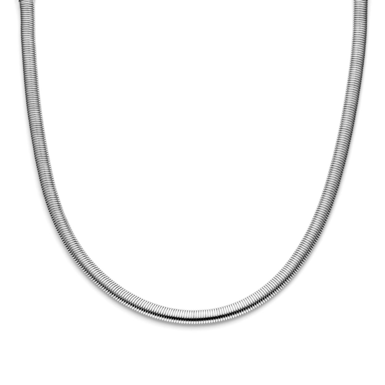 Gerhodineerd 925 zilveren collier met een schakelbreedte van 8mm en een draaglengte van 45cm.