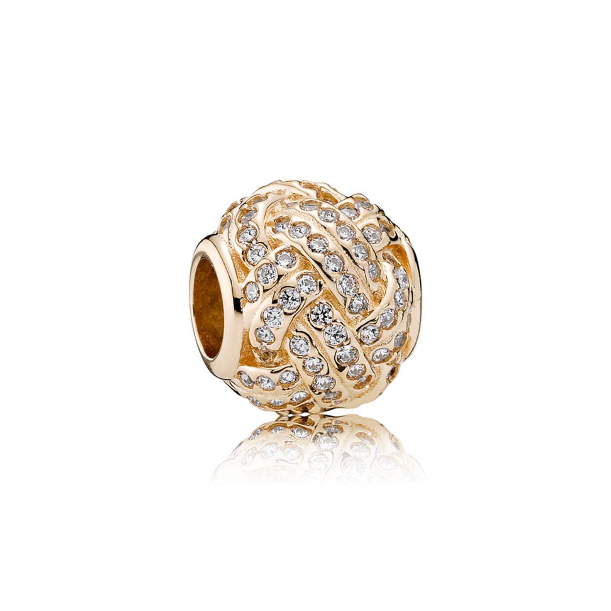 Pandora Clips Charm goud 14k gezet met zirconia