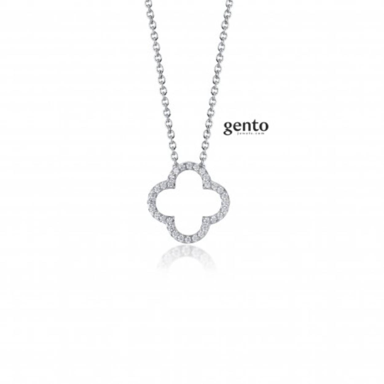 zilveren ketting met zirconium