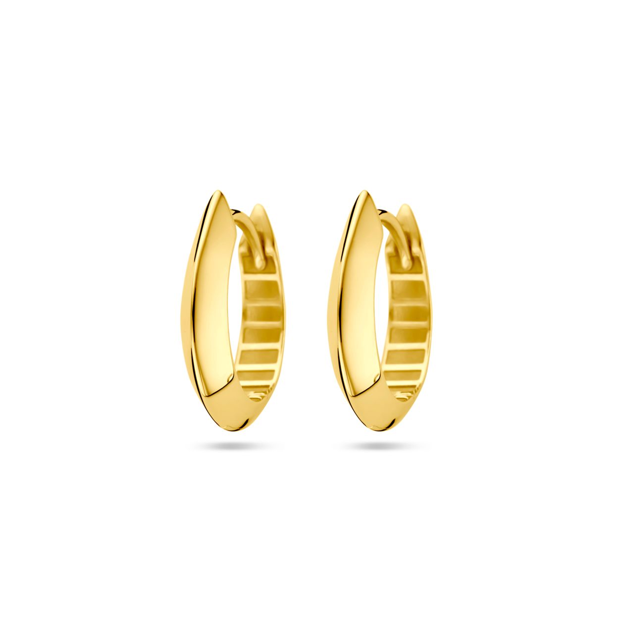 14k Geelgouden klapoorringen met een afmeting van 16.5x3.5mm.