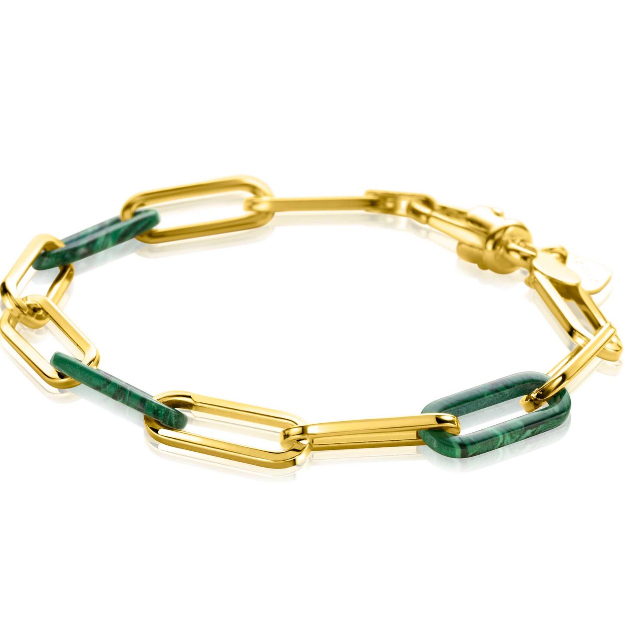 Dit is een armband van het merk Zinzi. De armband is groen van kleur en gemaakt van zilver. 