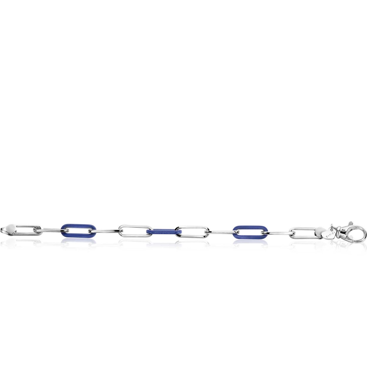 Dit is een armband van het merk Zinzi. De armband is blauw van kleur en gemaakt van zilver. 