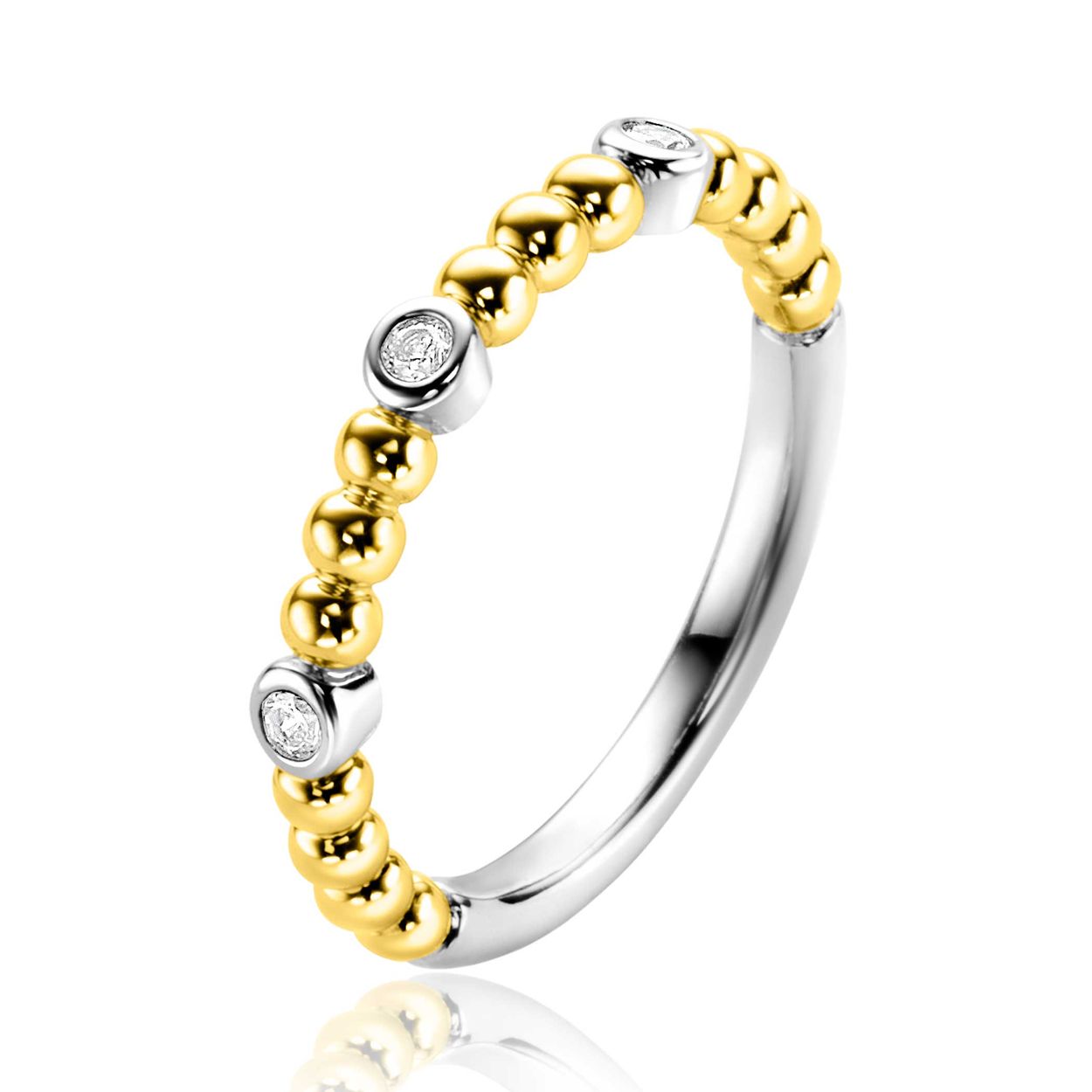 Dit is een ring van het merk Zinzi. De ring is wit van kleur en gemaakt van zilver. 