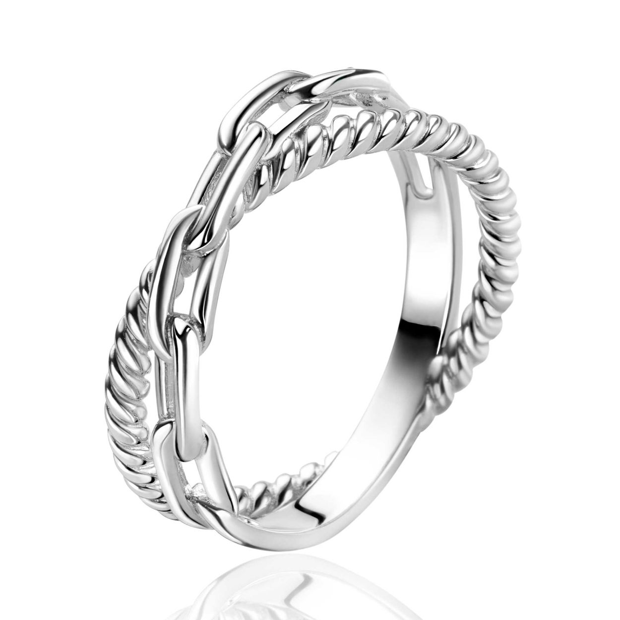 Deze prachtige ring is gemaakt van zilver en heeft een elegant ontwerp en straalt zonder extra glans. Ideaal voor dagelijks gebruik of speciale gelegenheden. Draag hem solo voor een verfijnde look of combineer met andere sieraden voor extra flair. Perfect voor de moderne sieradenliefhebber.