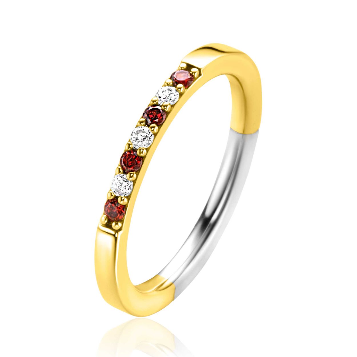 Dit is een ring van het merk Zinzi. De ring is rood van kleur en gemaakt van zilver. 