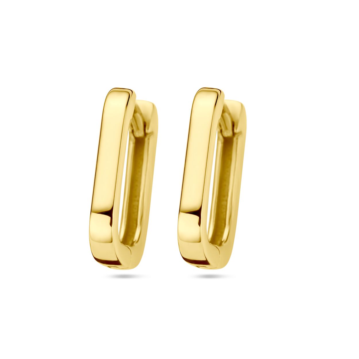 14k Geelgouden klapoorringen met een afmeting van 12x2mm.