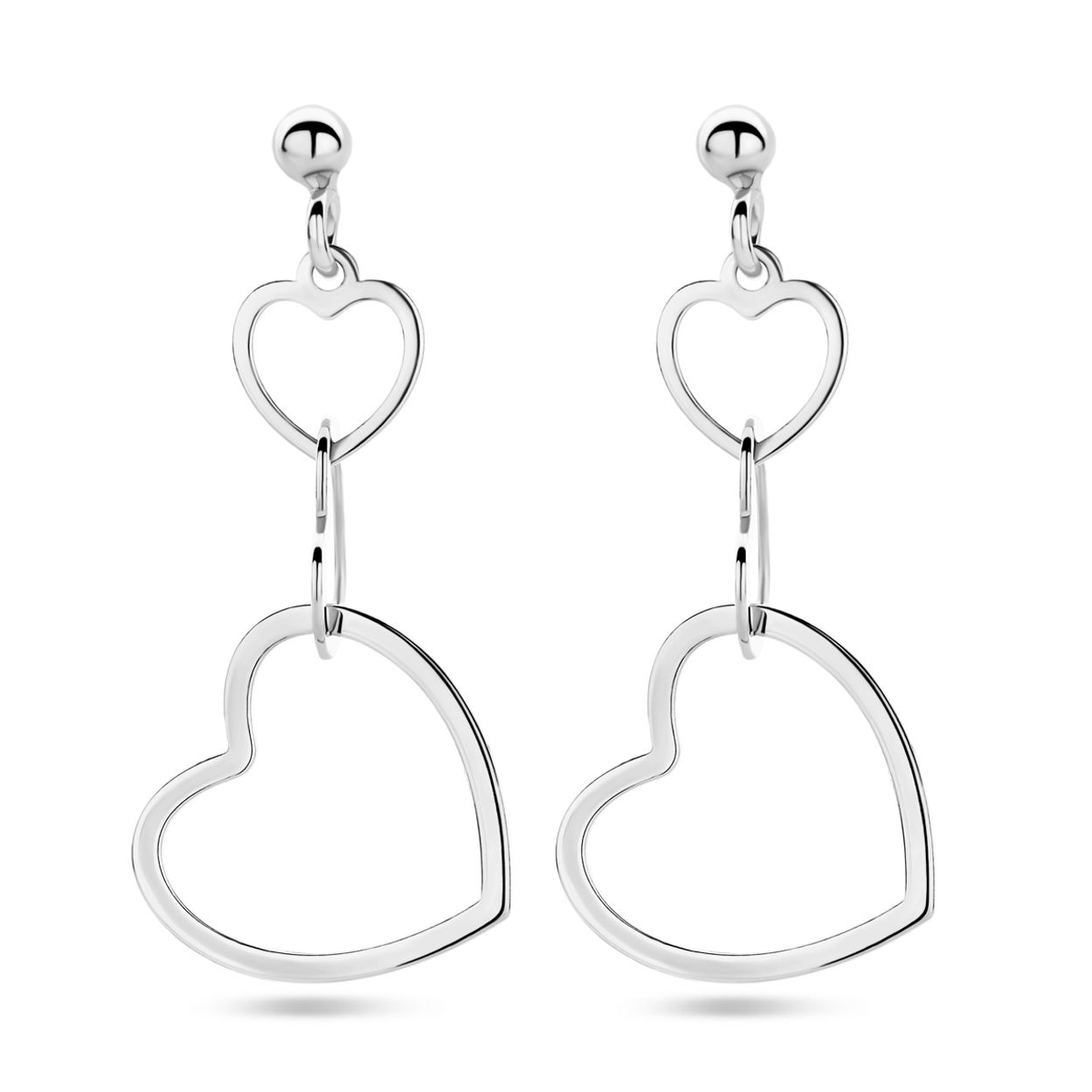 Zilveren Oorhangers met Hartjes