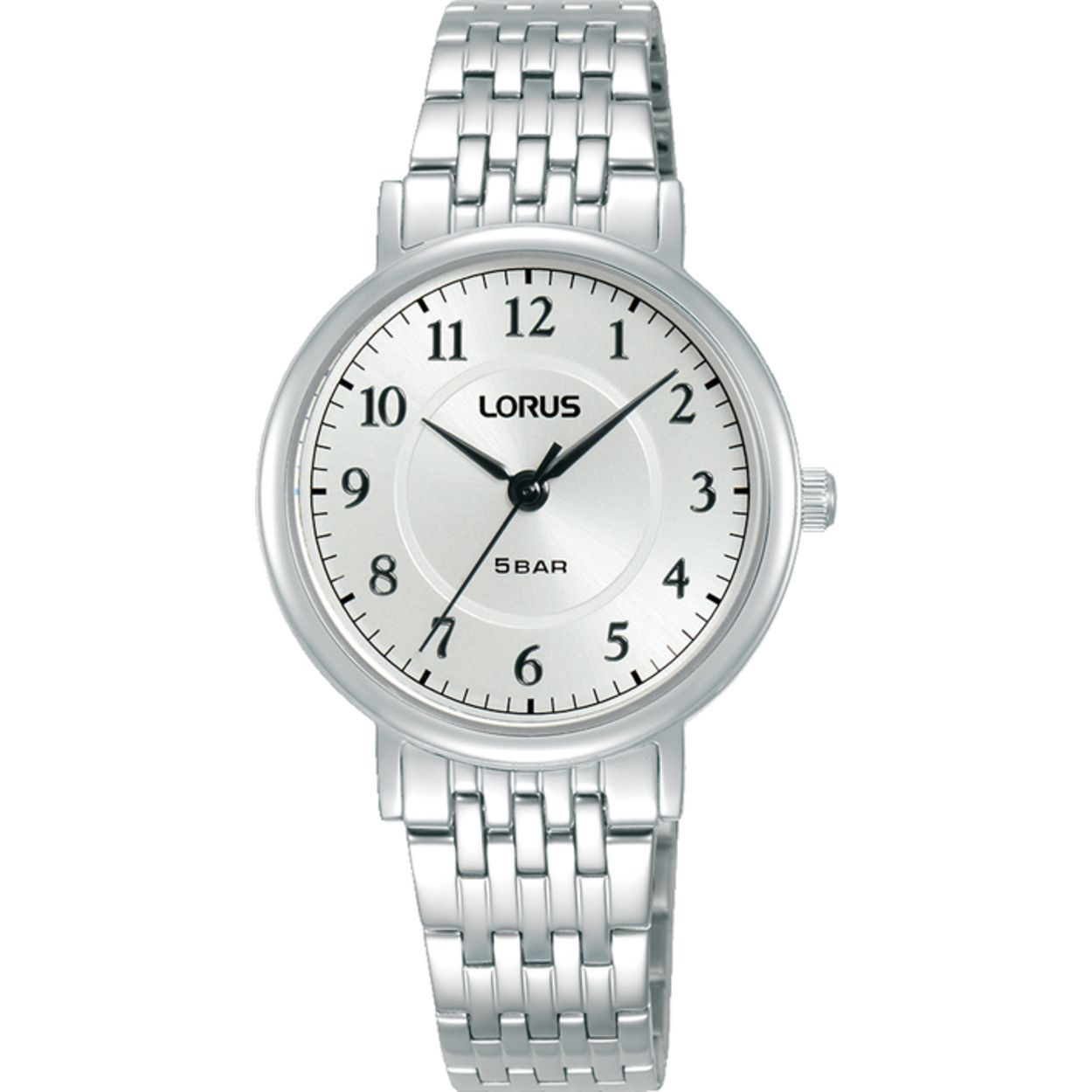 Dit is een dameshorloge van het merk Lorus. Het is een analoog horloge gemaakt van staal. De diameter van de kast is 30 mm en de kast is 8 mm dik.
De verdere specificaties van het horloge zijn als volgt:
Kastvorm: rond
Kastkleur: zilverkleurig
Kastmateriaal: staal
Bandbreedte: 12 mm
Bandlengte: 220 mm
Sluiting: vouwsluiting met drukker
Wijzerplaatkleur: wit
Glassoort: hardlex mineraal glas
Waterdichtheid: 5 ATM
Techniek: quartz