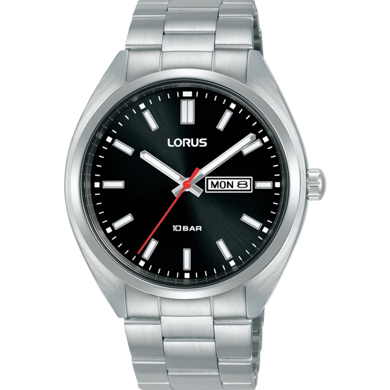 Dit is een herenhorloge van het merk Lorus. Het is een analoog horloge gemaakt van staal. De diameter van de kast is 41 mm en de kast is 11 mm dik.
De verdere specificaties van het horloge zijn als volgt:
Kastvorm: rond
Kastkleur: zilverkleurig
Kastmateriaal: staal
Bandbreedte: 20 mm
Bandlengte: 256 mm
Sluiting: vouwsluiting met drukker
Wijzerplaatkleur: zwart
Glassoort: hardlex mineraal glas
Waterdichtheid: 10 ATM
Techniek: quartz