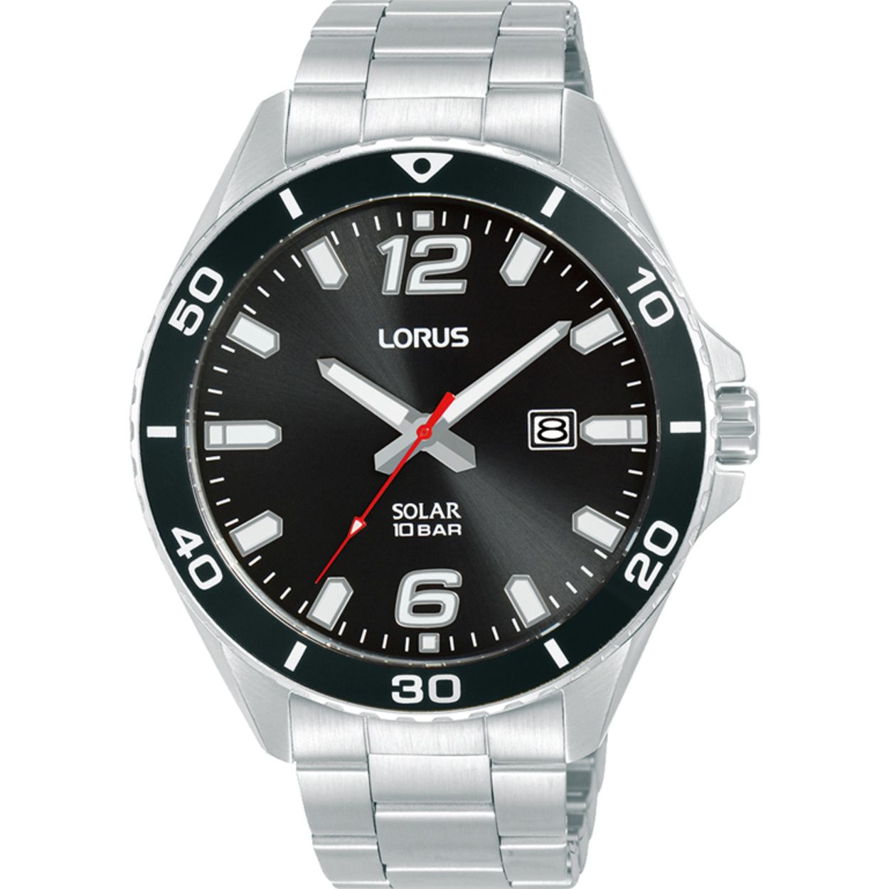 Dit is een herenhorloge van het merk Lorus. Het is een analoog horloge gemaakt van staal. De diameter van de kast is 43 mm en de kast is 11 mm dik.
De verdere specificaties van het horloge zijn als volgt:
Kastvorm: rond
Kastkleur: zilverkleurig
Kastmateriaal: staal
Bandbreedte: 18 mm
Bandlengte: 263 mm
Sluiting: vouwsluiting met drukker
Wijzerplaatkleur: zwart
Glassoort: hardlex mineraal glas
Waterdichtheid: 10 ATM
Techniek: solar