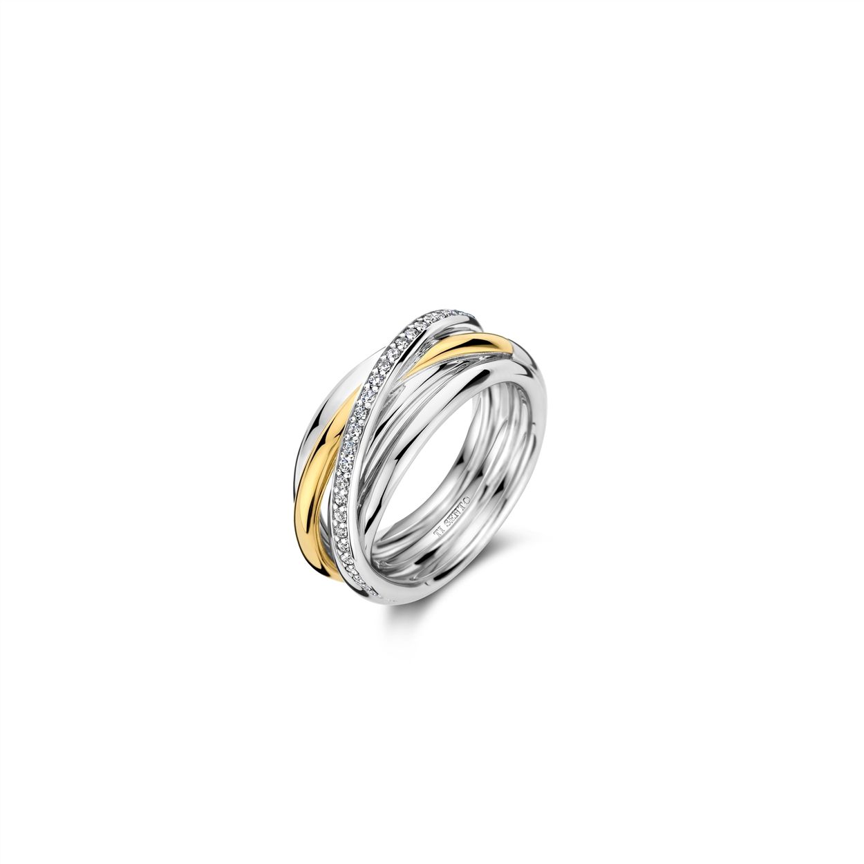 zilveren Ti Sento ring, bic. overslagen mt58