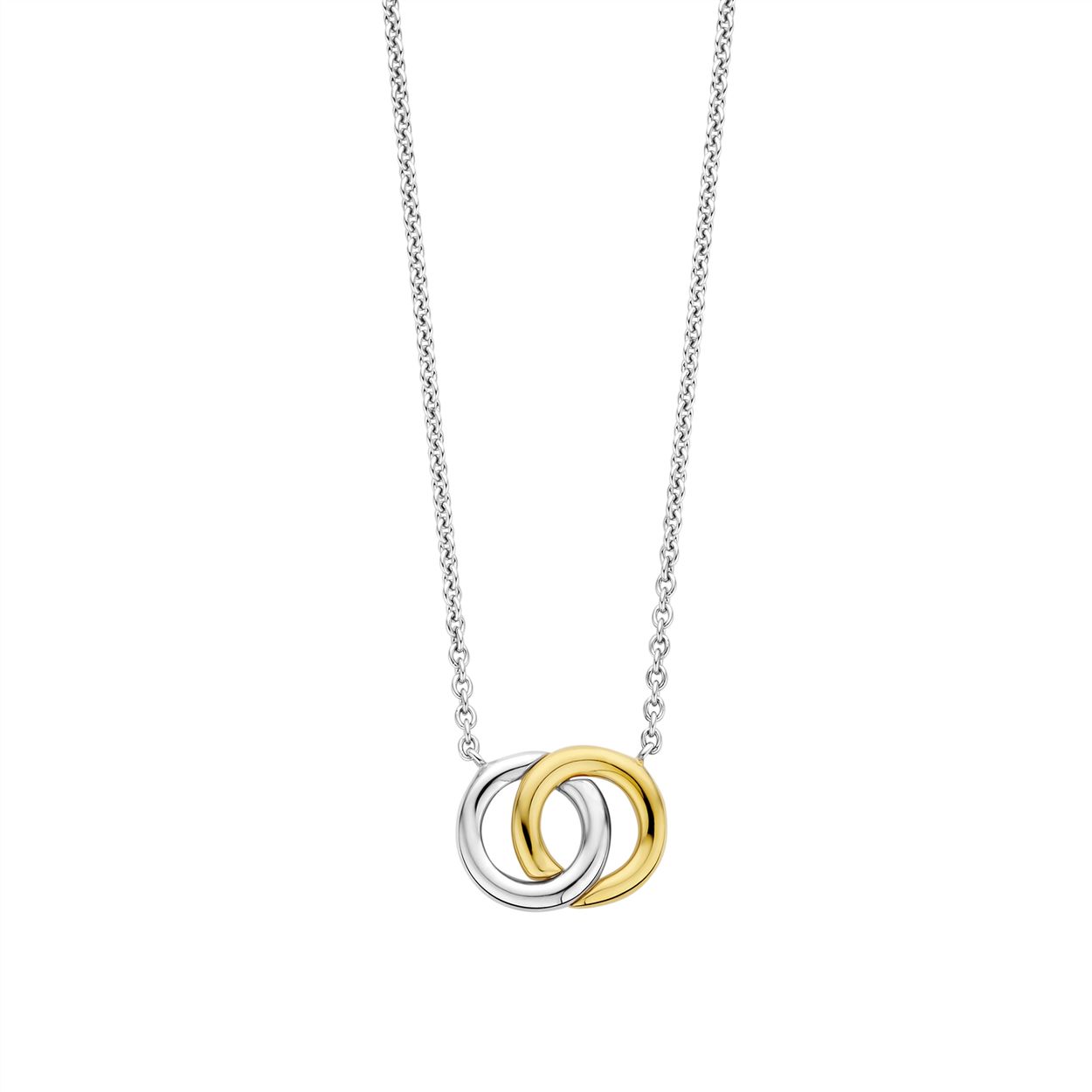 Dit vergulde TI SENTO infinity collier 3822SY heeft een betoverend symbool van grenzeloze liefde. Dit prachtige collier heeft een tijdloos oneindigheidssymbool, waarbij de ene cirkel sierlijk geel verguld is en de andere cirkel van stralend sterlingzilver. Het sieraad is gemaakt van eersteklas 925 sterling zilver en platina om het te beschermen tegen dagelijks gebruik en om het mooi helder te houden. Het infinity symbool combineert de warmte van goud met de klassieke charme van sterling zilver. Het samenspel van tinten creëert een harmonieuze balans, waardoor het een veelzijdig sieraad is dat moeiteloos overgaat van dag naar nacht. Draag het alleen als een minimalistisch accent aan je outfit of combineer het met andere sieraden om je eigen statement te maken. Draag de kracht van oneindigheid met je mee waar je ook gaat en straal moderne klassieke charme uit. Net als al onze sieraden is deze ketting nikkelvrij en hypoallergeen, zodat je niet alleen verzekerd bent van stijl, maar ook van comfort en kwaliteit.
