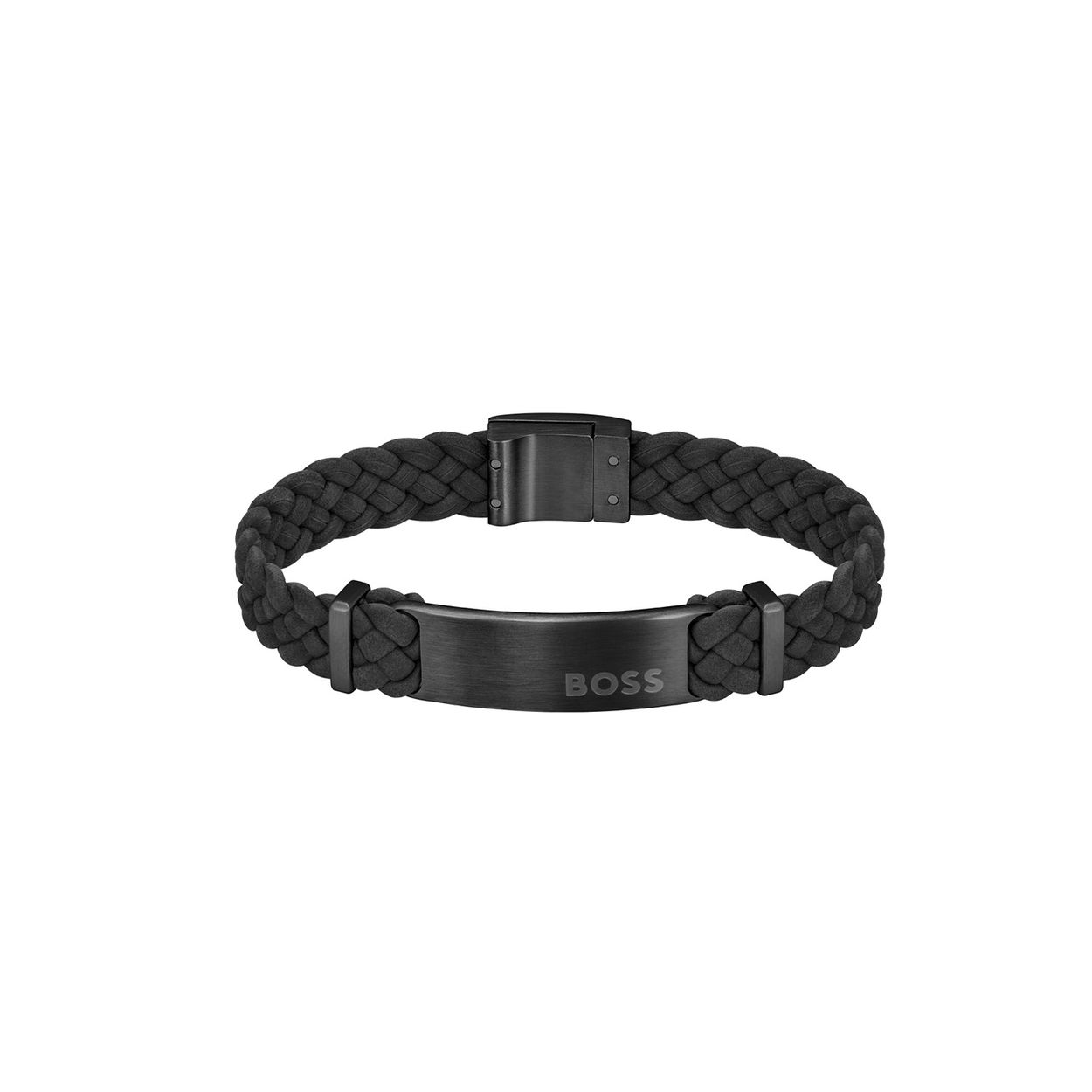 
Deze armband van BOSS uit de DYLAN serie, is een stoer sieraad voor de echte BOSS klant. De zwarte suede gevlochten armband heeft een zwarte plaat in het midden met daarop het BOSS logo gegraveerd, die mooi opvalt in het geheel. De armband heeft een lengte van 19cm, sluit met een magneetsluiting en is goed te combineren met andere sieraden van BOSS. 

