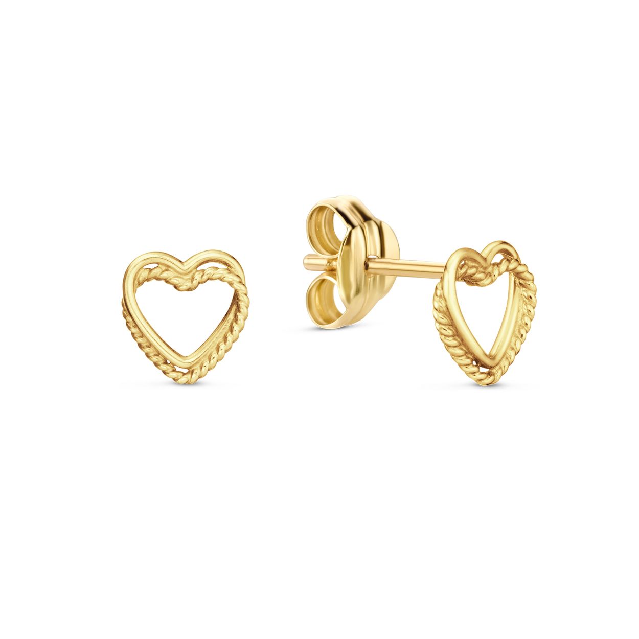 De 14 karaat gouden Jackie Twisted Heart studs kan je makkelijk combineren met andere Jackie oorbellen. Ga voor de ultieme Jackie earparty!

Tropical Paradise
Dat Jackie van reizen houdt is geen geheim. Voor haar 14 karaat gouden sieradencollectie heeft zij zich deze keer laten inspireren door de tropen.
Haar Tropical Paradise collectie biedt een mix van elegantie en avontuur. Voel de zon schijnen waar je ook bent!

Weelderige jungles, azuurblauwe oceanen en de schittering van de zon op witte zandstranden: de ontwerpen met edelstenen zijn een weerspiegeling van Jackie’s mooiste herinneringen. Of het een dag op kantoor is of een avondje uit, deze sieraden voegen een vleugje exotische allure toe aan elke gelegenheid.

Het merk
Jackie is hét 14 karaat gouden on trend sieradenmerk. De collecties zijn geïnspireerd op de reizen die ik maak, van stedentrips tot exotische oorden. Elk gouden sieraad is helemaal van nu, handgemaakt door Europese goudsmeden en vervaardigd van overwegend gerecycled goud met echte edelstenen en zoetwaterparels. Elke collectie is dan ook met veel liefde en passie samengesteld. Mijn Jackie sieraden zijn de perfecte finishing touch voor iedere outfit!

Specificaties
- Oorsieraad
- Materiaal: 14 Karaat - Geelgoud - 585
- Hart studs
- Lengte 7mm