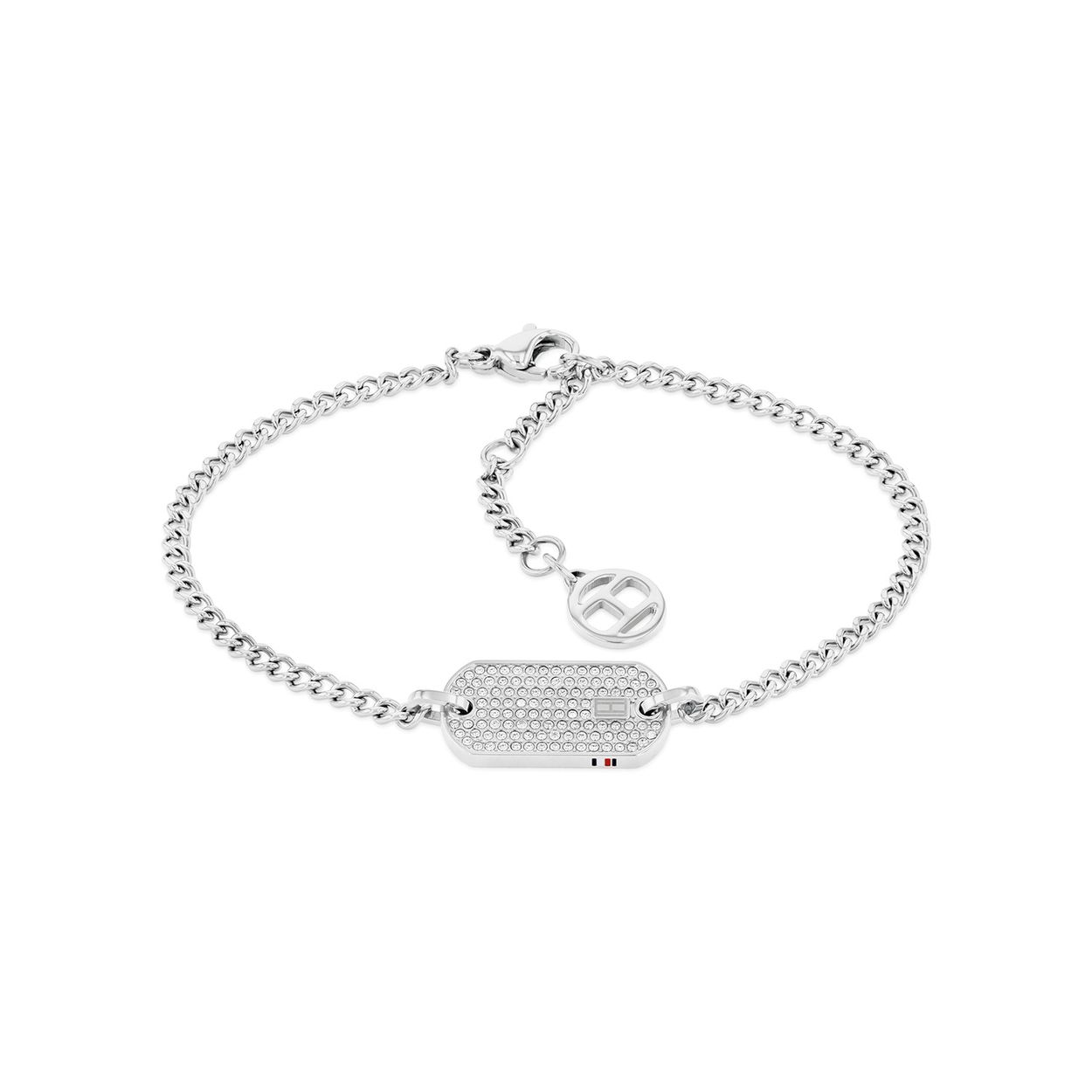 Tommy Hilfiger Jewels  Armband Dames Staal 19cm
Deze armband van Tommy Hilfiger uit de jewelry serie heeft een fijne uitstraling. De fijne gourmet schakelarmband heeft een zilverkleurige plaat met kristallen en het Tommy logo erop. De armband heeft meerdere tussenogen voor de lengte en sluit met een karabijnslot. De totale lengte is 19cm. Ook leuk te combineren met andere sieraden van Tommy Hilfiger.

Specificaties:
- Stalen armband
- Plaatje met kristallen
- Totale lengte 19cm
- Dames sieraad