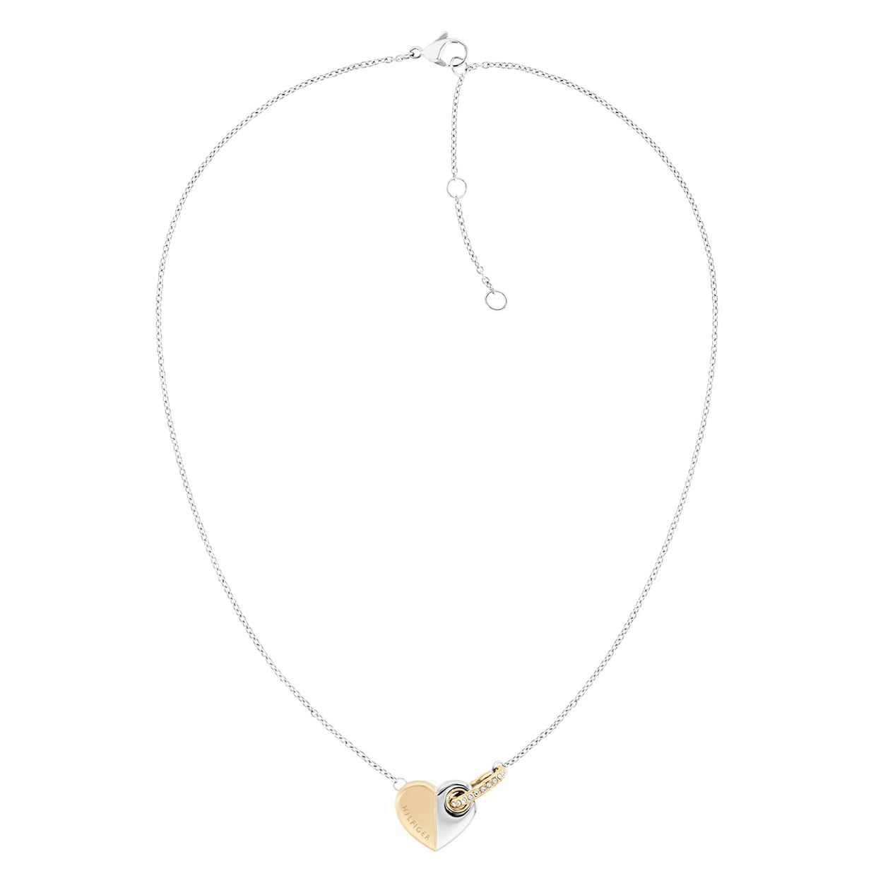 Tommy Hilfiger Jewels TJ2780878 Ketting Dames Staal Hart 45cm
Deze ketting van Tommy Hilfiger uit de jewelry serie met nr: TJ2780878 heeft een lieve uitstraling. De fijne anker schakel ketting heeft een bi-color hart met het Tommy logo erop. Het goudkleurige oog is bezet met kristallen. De ketting heeft meerdere tussenogen voor de lengte en sluit met een karabijnslot. De totale lengte is 45cm. Ook leuk te combineren met andere sieraden van Tommy Hilfiger.

Het merk:
Tommy Hilfiger is wereldwijd één van de grootste designer lifestyle merken en is internationaal bekend om haar classic American cool stijl. De sieraden zijn voor dames en heren met een eigen stijl, die niet bang zijn om dit aan de wereld te laten zien.

Specificaties:
- Stalen ketting
- Bicolor hart
- Totale lengte 45cm
- Dames sieraad