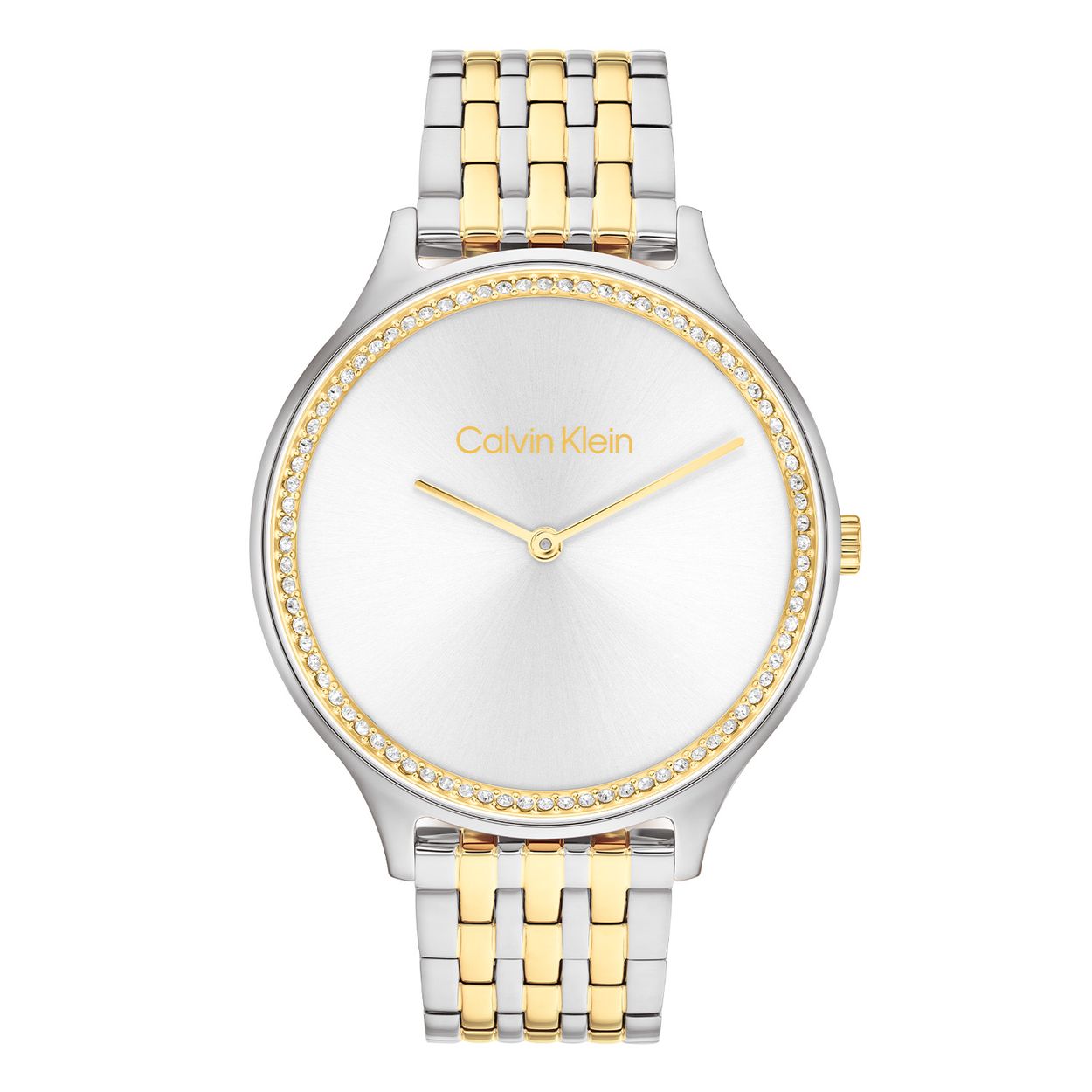 Calvin Klein CK25100002 CK TIMELESS Dames Horloge

- Behuizing gemaakt van staal, in zilverkleurig
- Horlogeband gemaakt van staal, in zilverkleurig, met vlinder- of vouwsluiting
- Quartz uurwerk, werkt op batterijen
- Voorzien van mineraalglas
- 3 ATM waterdicht, bestand tegen spatwater zoals handen wassen.
- Breedte van de behuizing is 38 mm
- Dikte van de behuizing is 7.5 mm

Wordt geleverd in originele Calvin Klein horlogedoos en 2 jaar officiële garantie.