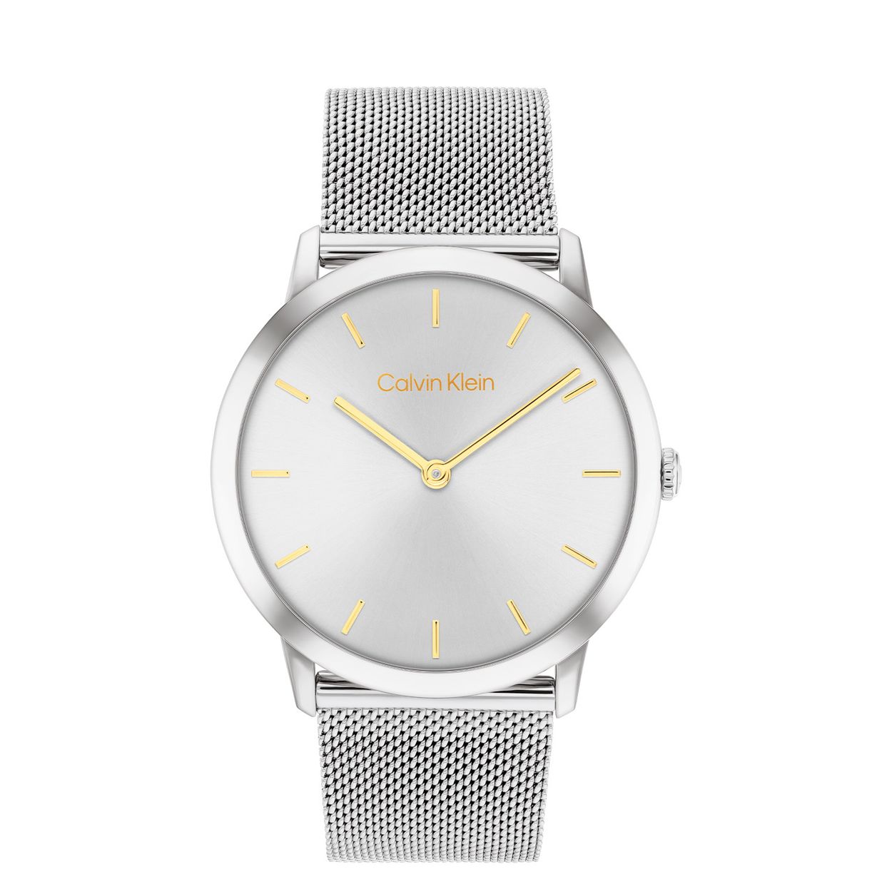 Calvin Klein CK25100001 Dames Staal Horloge 37mm 
Dit Calvin Klein dameshorloge met nr CK25100001 is een chique en sportief ontwerp. De stijlvolle ronde platte stalen kast heeft een gladde bezel en een zilverwitte sunray wijzerplaat met hele fijne uursaanduiding. Aan het horloge zit een zilverkleurige milanese band. Het sierlijke horloge heeft een mineraalglas, een doorsnee van 37mm en is 3ATM.

OVER CALVIN KLEIN
Calvin Klein is een wereldwijd lifestylemerk dat gewaagde, vooruitstrevende idealen en een verleidelijke, vaak minimalistische, esthetiek nastreeft. Calvin Klein werd groot in de jaren 70 door haar mode- en merkjeans collecties. In de jaren 80 lanceerde Calvin Klein haar spraakmakende ondergoed dat uitdrukkelijk van logo ’s voorzien was. Vanwege het grote succes is het merk ook succesvol uitgerold in Accessoires, Parfums, Home, Brillen, Golf, Horloges en Sieraden.
Sinds de oprichting in 1968 door Calvin Klein, heeft het merk haar reputatie opgebouwd als leider in de Amerikaanse mode, dankzij een cleane esthetiek en innovatieve ontwerpen. Calvin Klein wil haar publiek verleiden en inspireren door middel van provocerende beelden en opvallende ontwerpen die prikkelen. 

SPECIFICATIES:
- Mineraalglas
- Stalen kast
- Zilverwitte sunray wijzerplaat 
- Milanese band
- Ronde kastvorm, Ø 37mm
- 3ATM