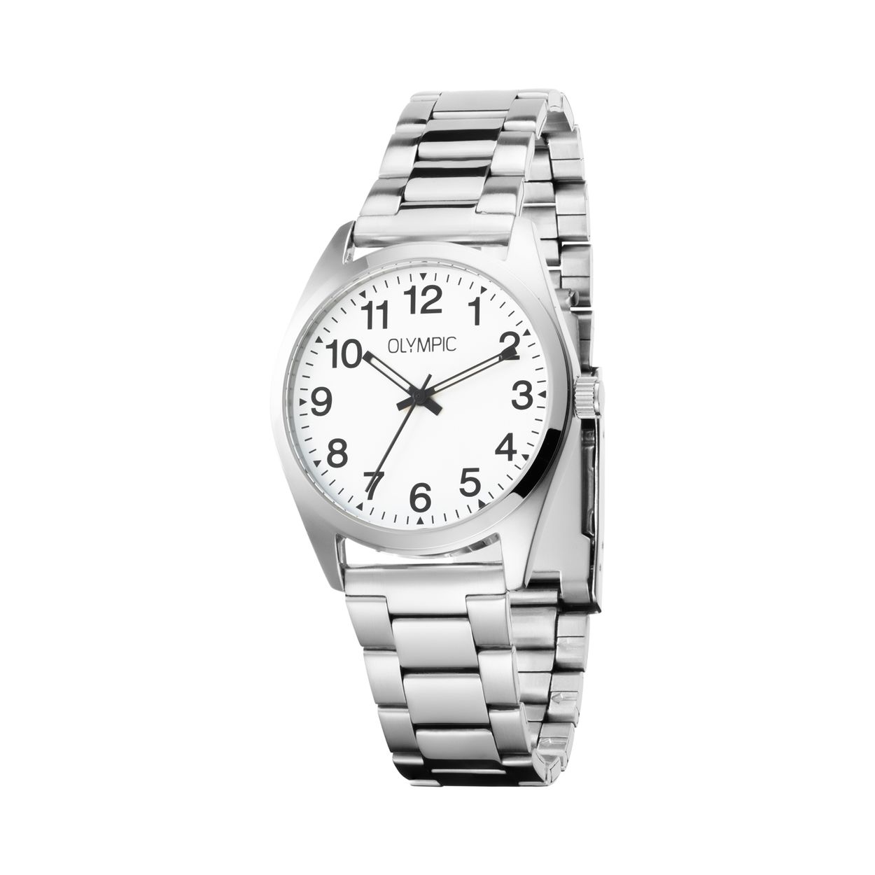 Olympic OL89HSS078 Marcel Horloge Staal 38mm 
Dit unieke Olympic horloge met artikelnummer: OL89HSS078 is een herenhorloge met een classic sportieve uitstraling. Het horloge heeft een ronde stalen kast met een witte wijzerplaat met Arabische cijfers en opengewerkte wijzers. Aan de kast zit een zilverkleurige stalen mat glanzende schakelband met vouwsluiting. Het horloge heeft een mineraalglas, een doorsnee van 38mm en is 5ATM.

Het merk:
Een mooi horloge hoeft niet duur te zijn! Het Nederlandse horlogemerk Olympic levert stoere chronografen, slimline series, digitale uurwerken en elegante dameshorloges. De prijs-kwaliteitverhouding staat bij Olympic hoog in het vaandel met prijzen die uiteenlopen van € 34,95 tot en met € 159,00.

100% Nederlands ontwerp, waterdicht en standaard 3 jaar fabrieksgarantie.

Specificaties:
- Ronde kast Ø 38mm
- Stalen horlogekast
- Witte wijzerplaat
- Stalen schakelband
- 5ATM 
- Standaard 3 jaar fabrieksgarantie
- Mineraalglas