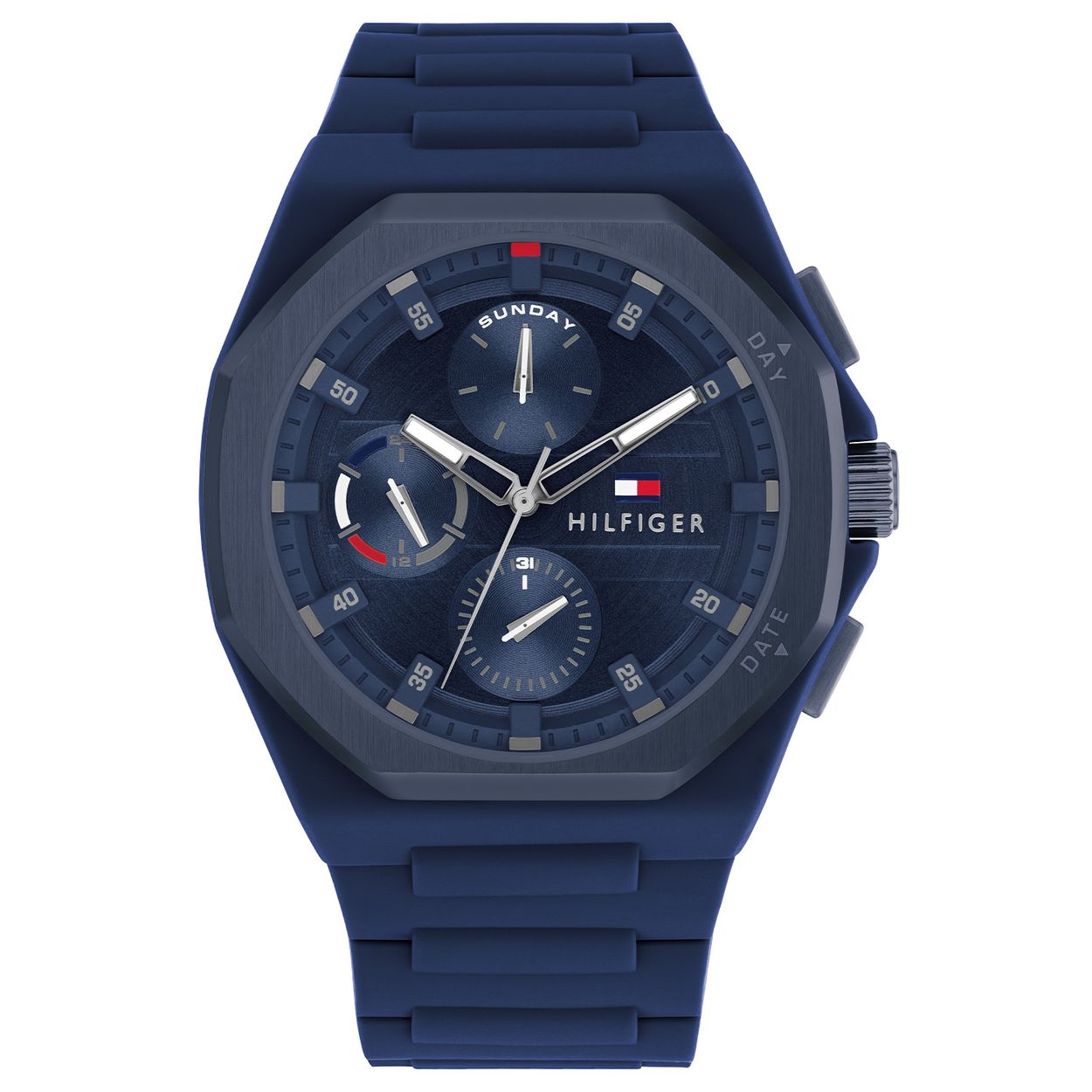 Tommy Hilfiger horloge met silliconen band, Neo blauw/blauw