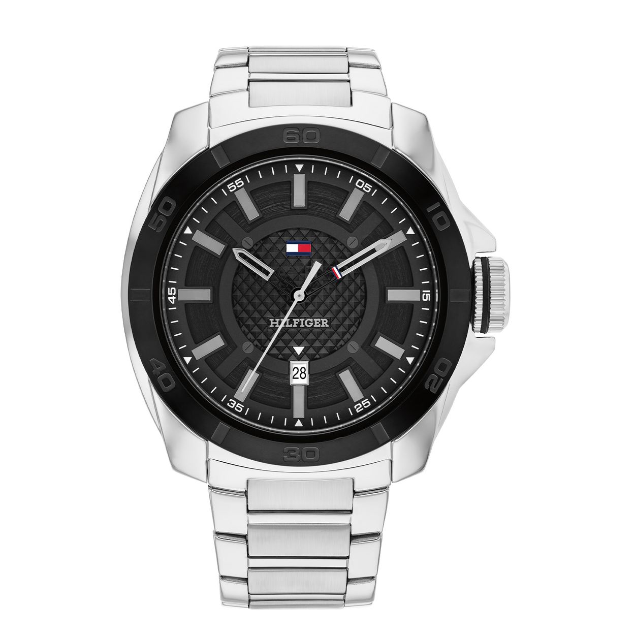 Tommy Hilfiger horloge met stalen band, Windsurf staal/zwart