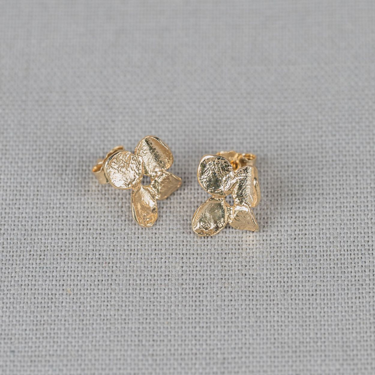Oorknopjes gemaakt van zilver verguld in de vorm van een viooltje. Combineer met een mooi collier, een ring en armband voor een complete look!